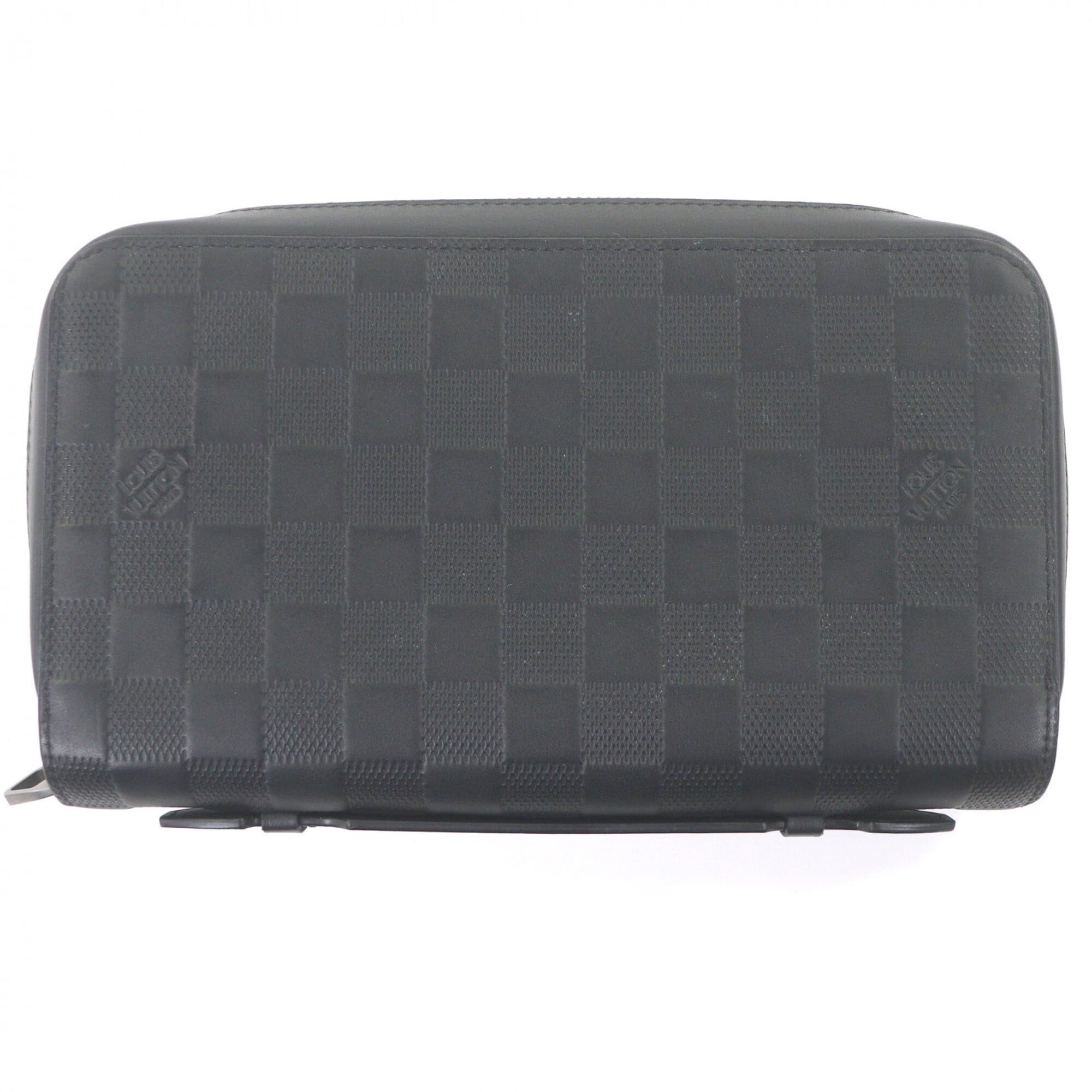 Louis Vuitton Damier Infini Black Leather Long Wallet (Bi-Fold) (Pre-Owned)