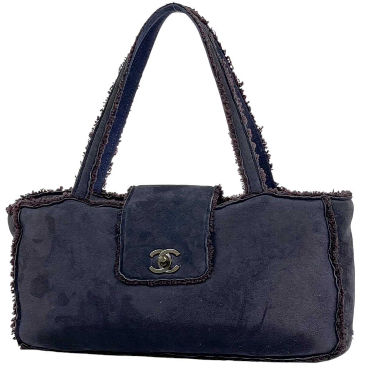 Chanel Navy Leather Handbag (Pre-Owned)