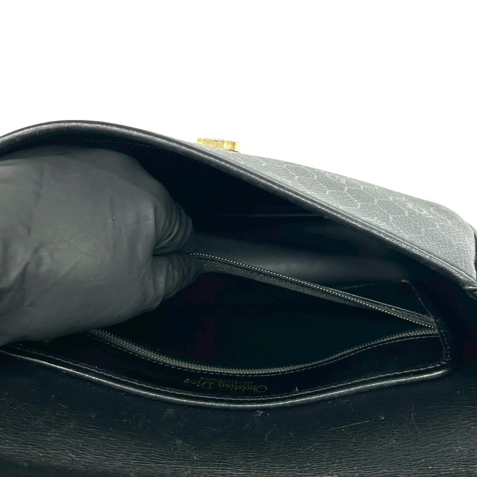 Christian Dior Black Leather Pvc Pochette Shoulder Bag (Pre-Owned)