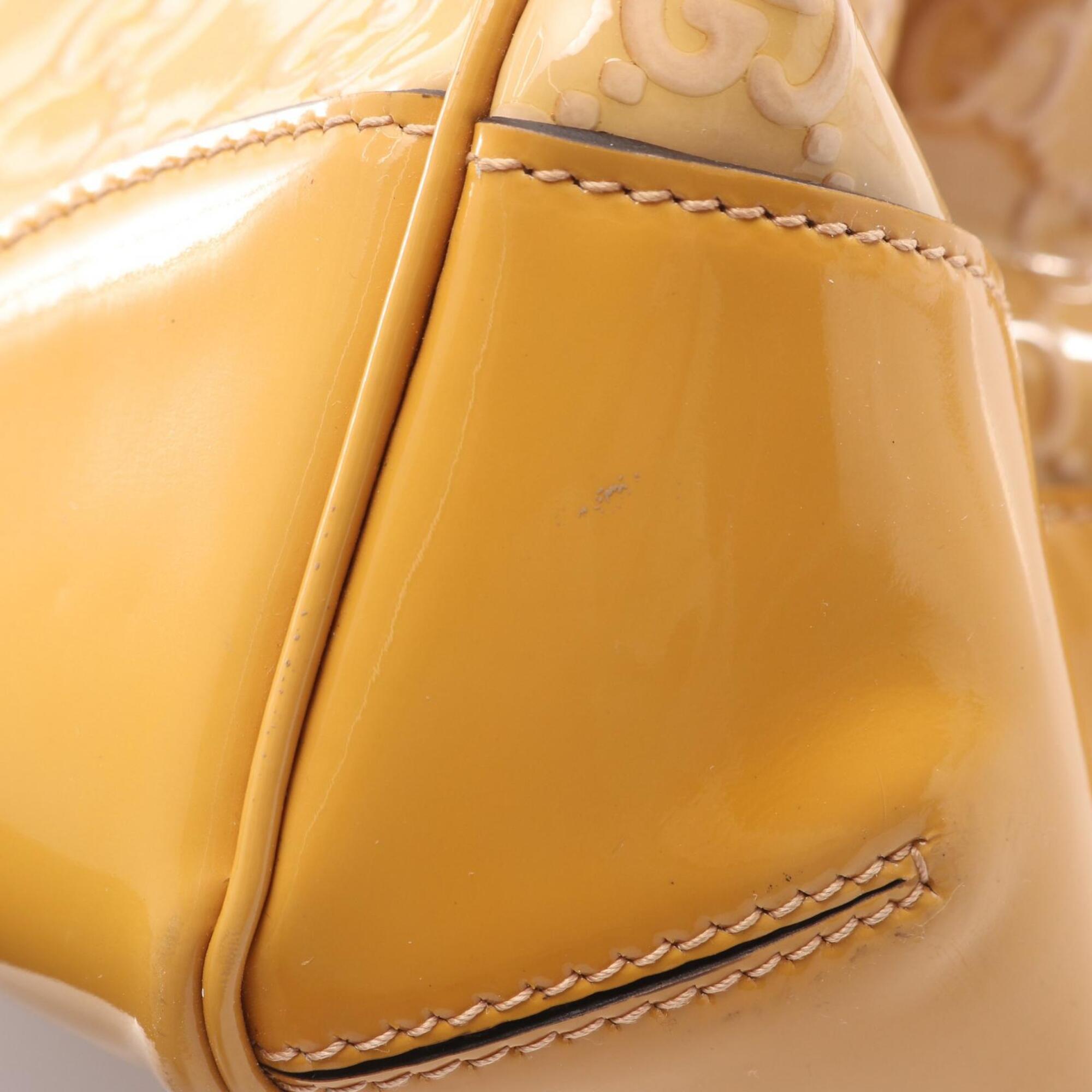 Gucci Yellow Patent Leather Handbag Tote Bag (Pre-Owned)