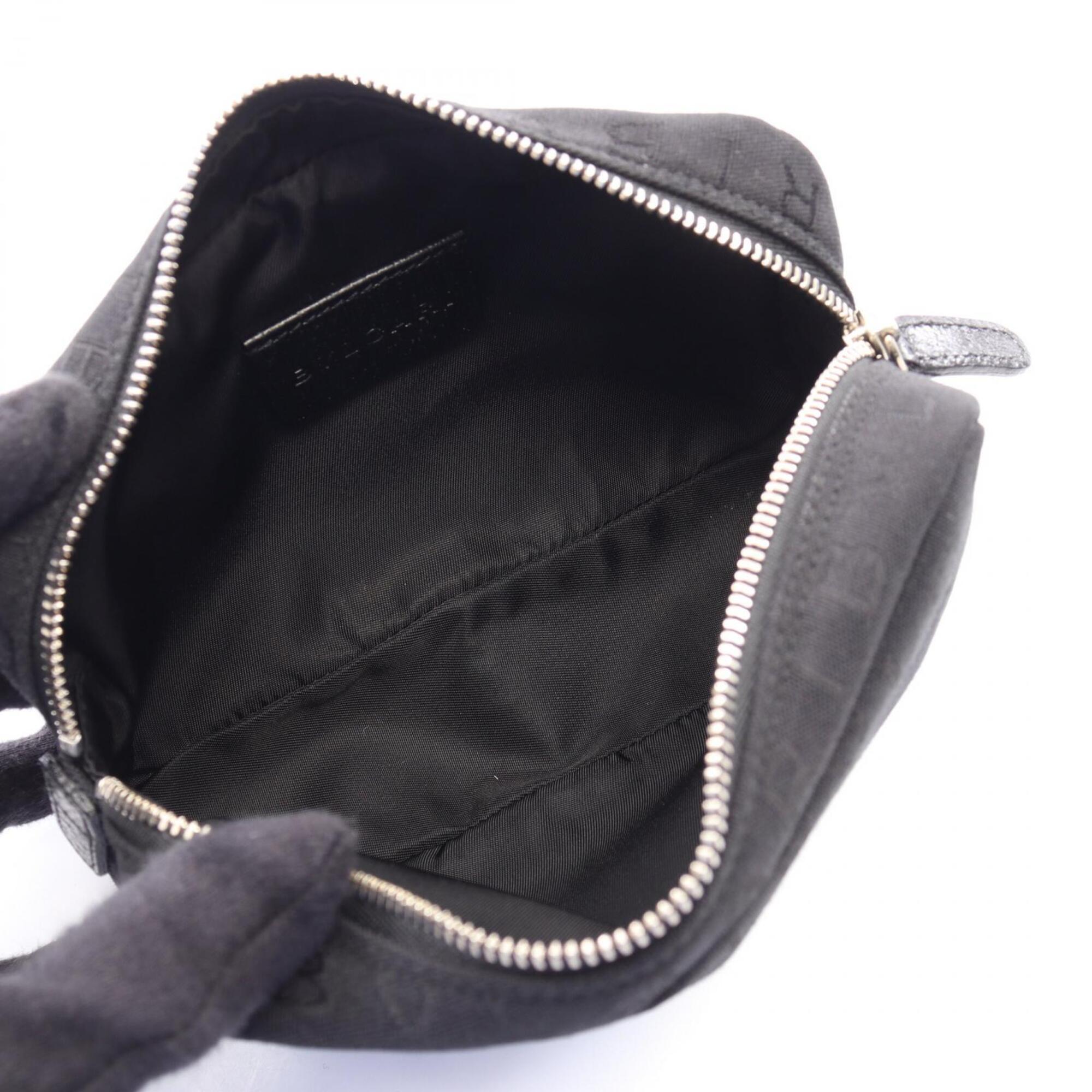 Bvlgari Black Canvas Leather Handbag Pouch (Pre-Owned)