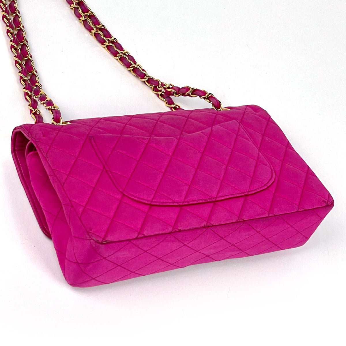 Chanel Pink Satin Leather Shoulder Bag (Pre-Owned)