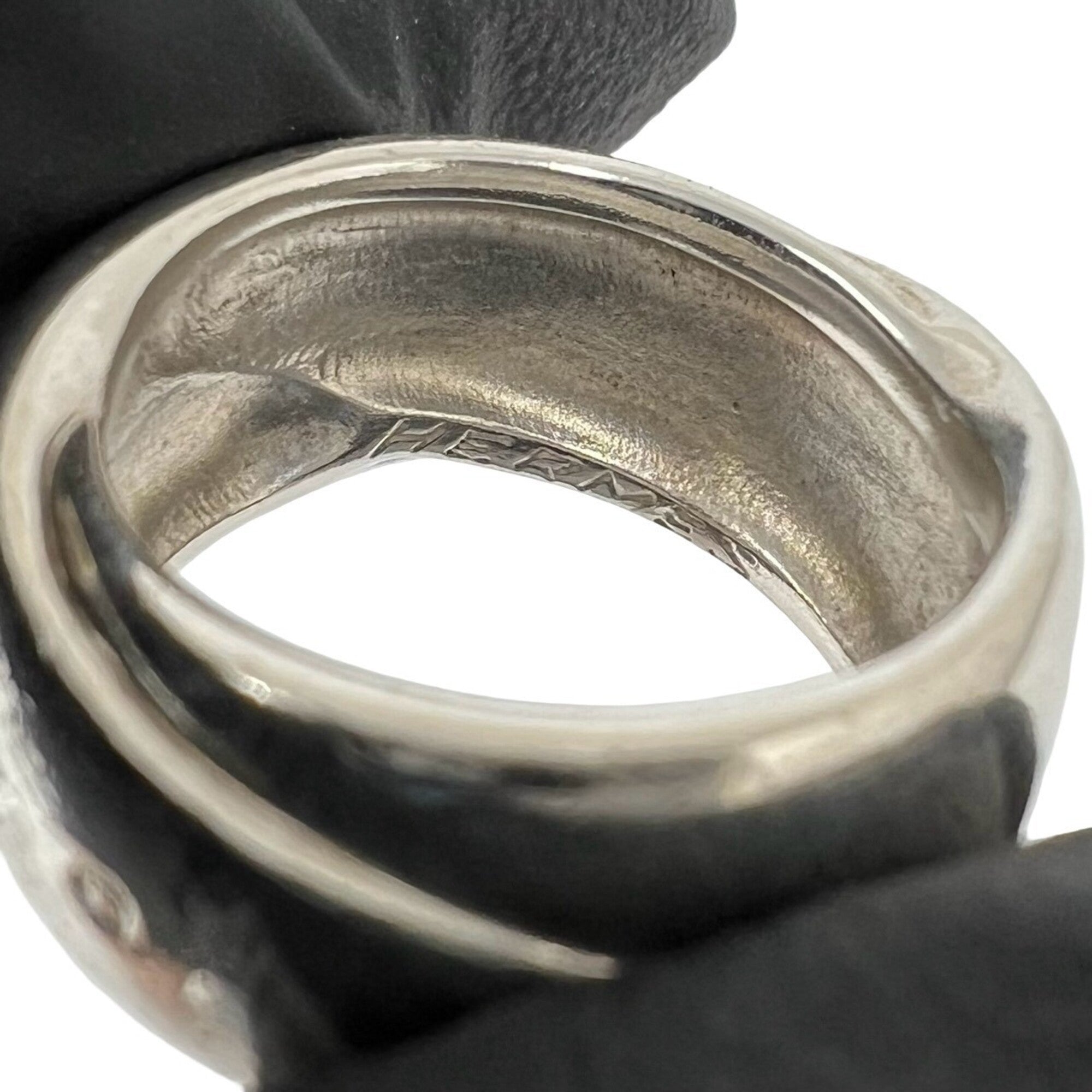 Hermes Silver Silver 925 Band Ring (Pre-Owned)