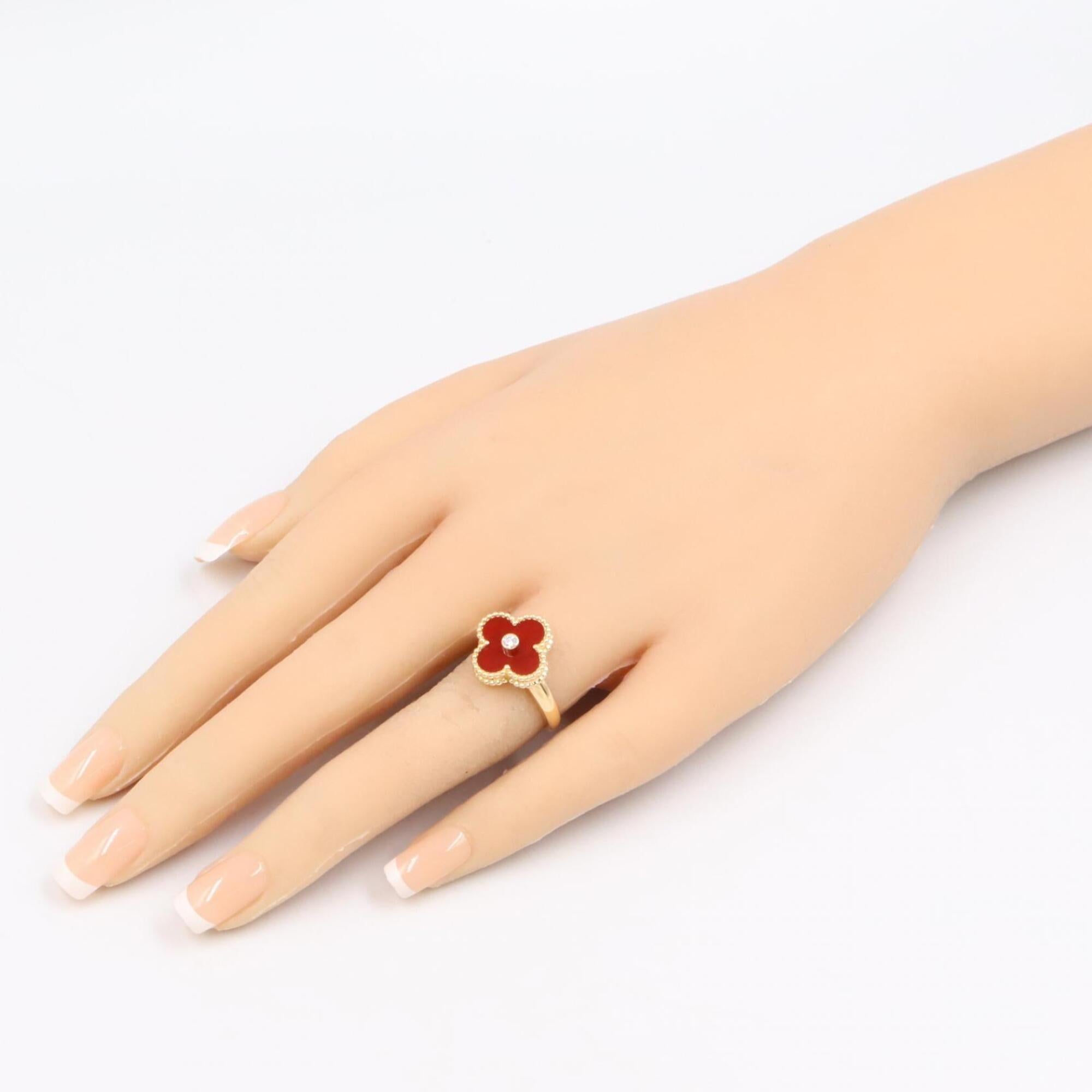 Van Cleef & Arpels Gold Clear Red Color Yellow Gold (18K) Band Ring (Pre-Owned)