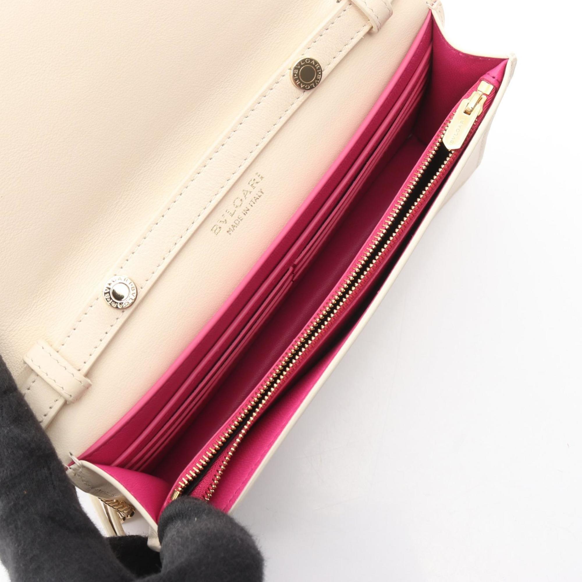 Bvlgari Ivory Leather Handbag Shoulder Bag (Pre-Owned)