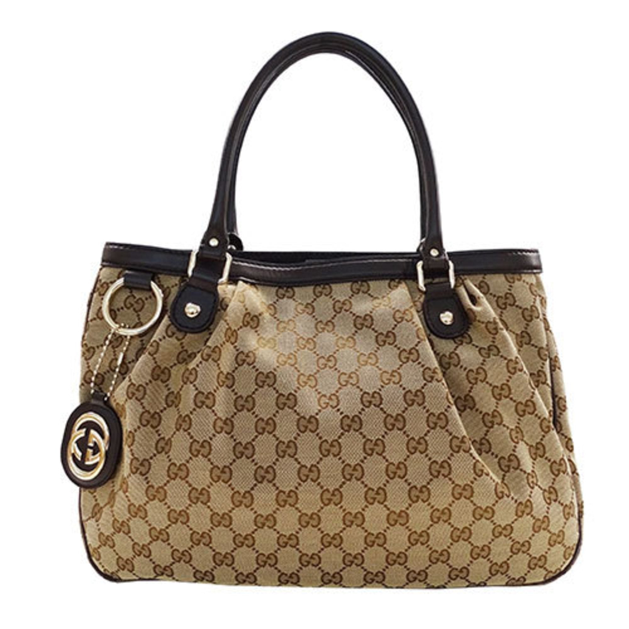 Gucci Beige Brown Gg Canvas Tote Bag (Pre-Owned)