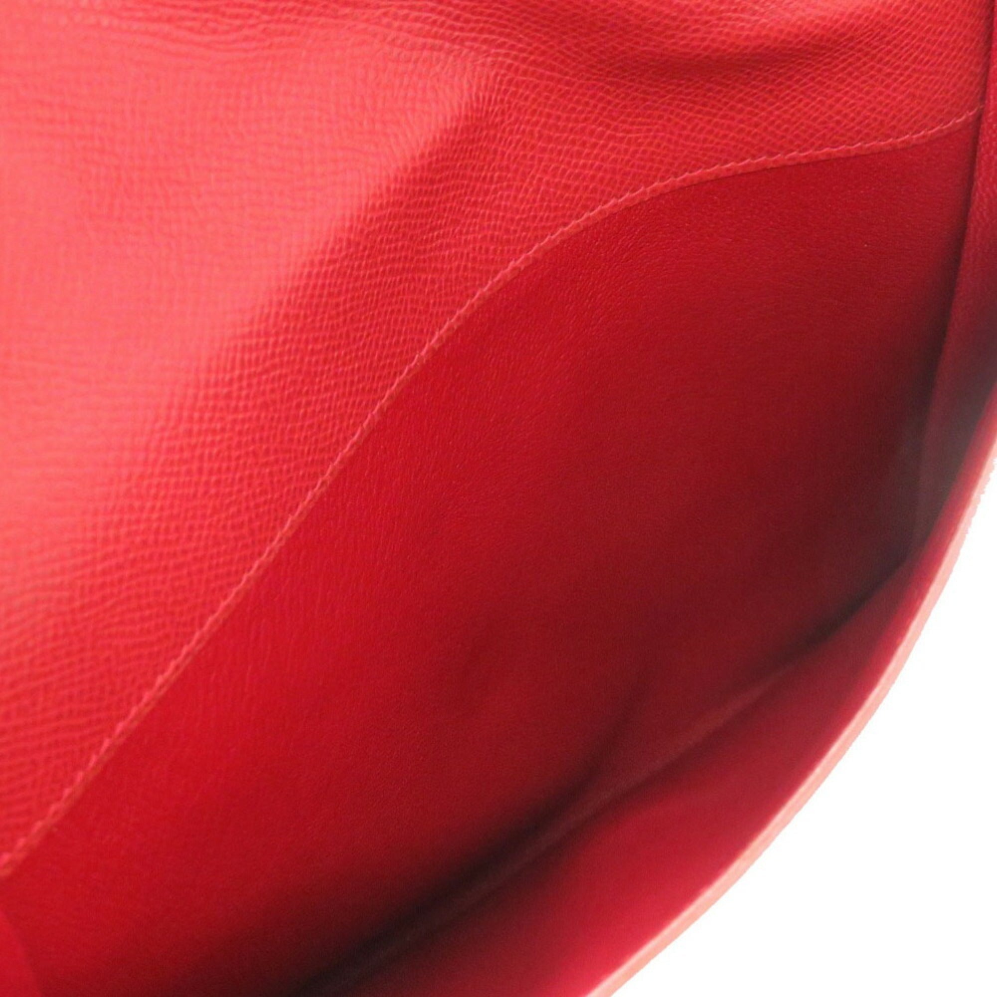 Hermes Red Color Courchevel Leather Clutch Bag (Pre-Owned)