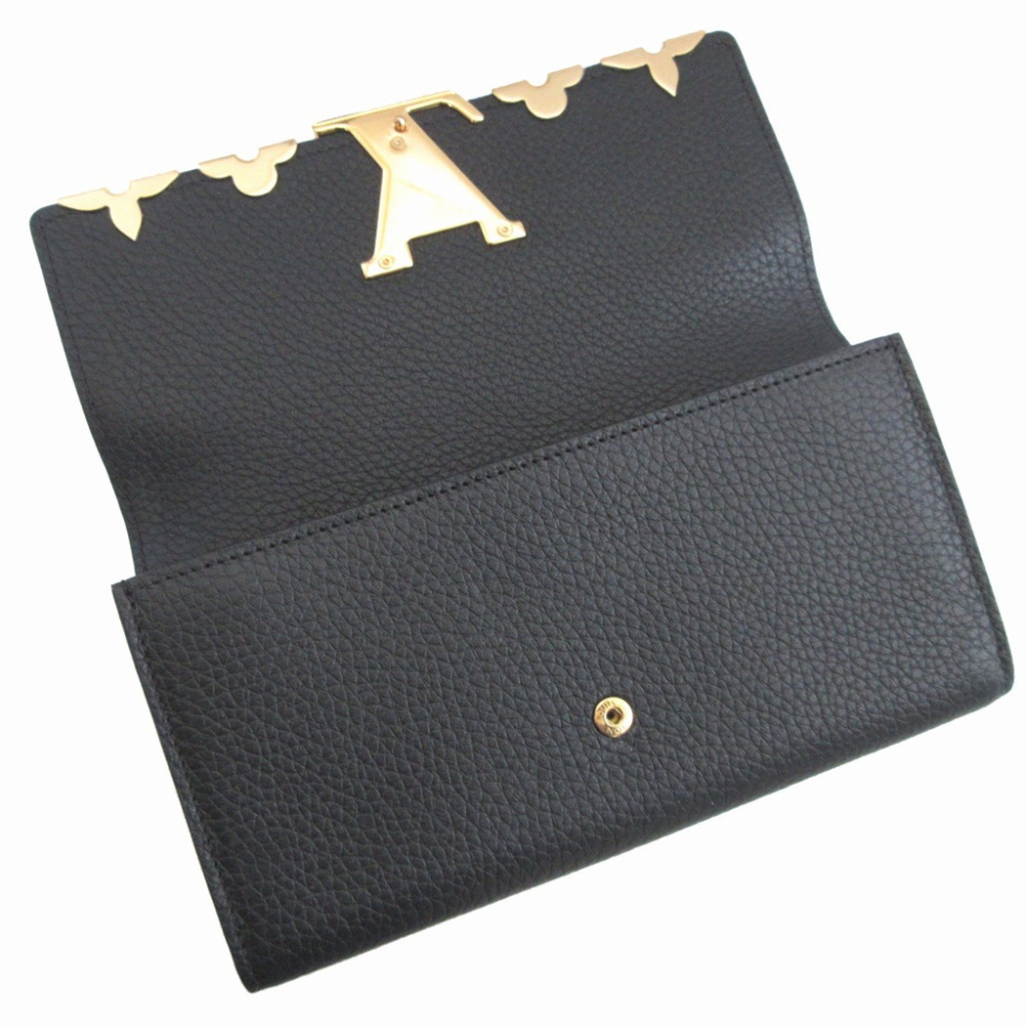 Louis Vuitton Black Leather Coin Purse/Coin Case (Pre-Owned)