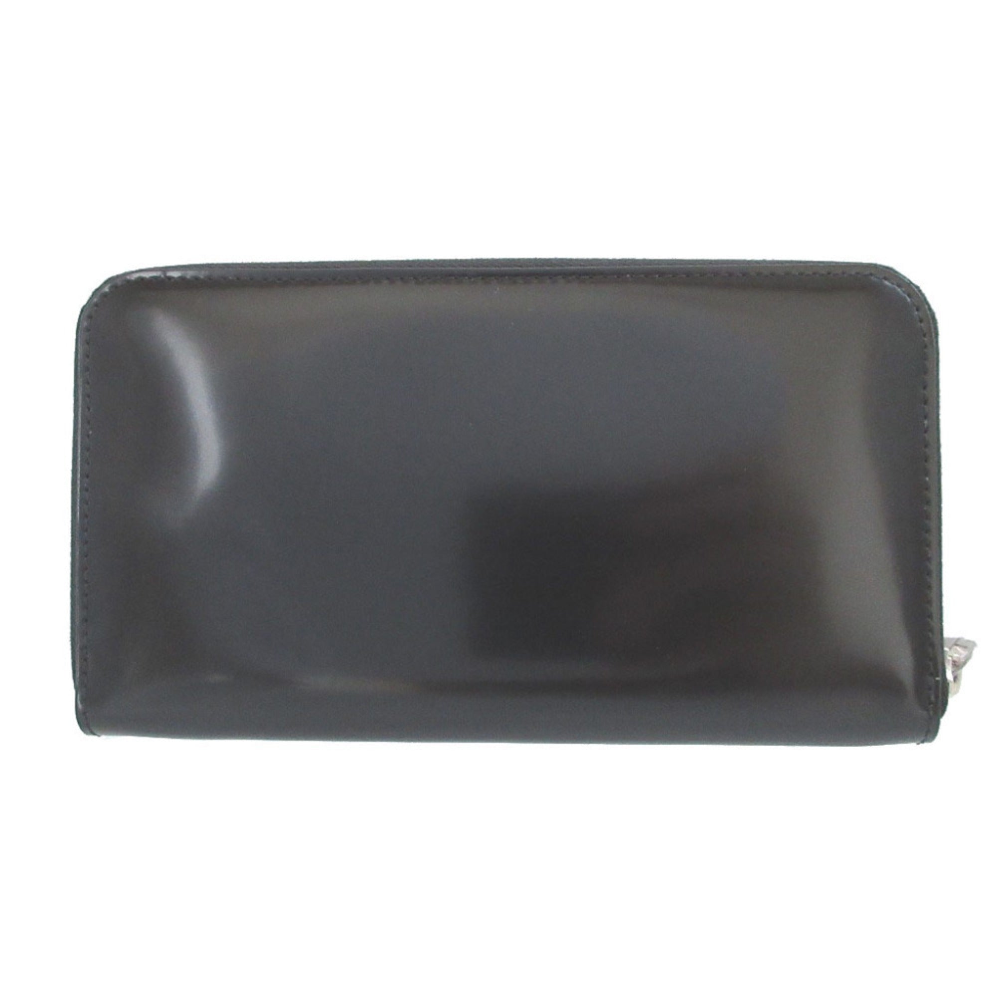Salvatore Ferragamo Black Patent Leather Long Wallet (Bi-Fold) (Pre-Owned)