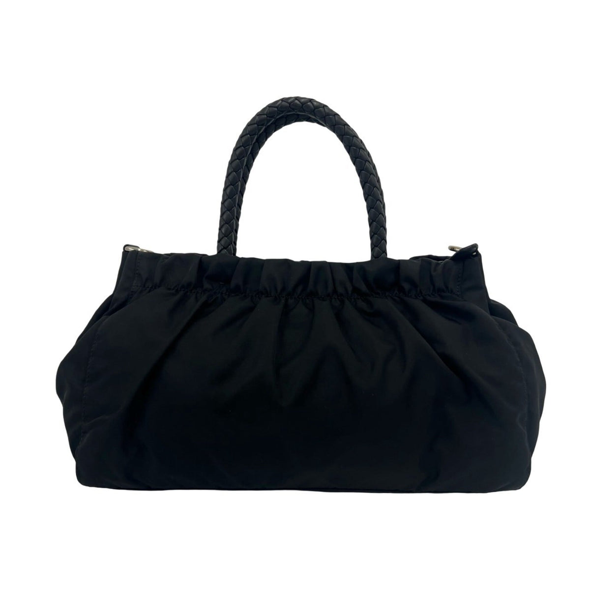 Prada Black Nylon Leather Handbag (Pre-Owned)
