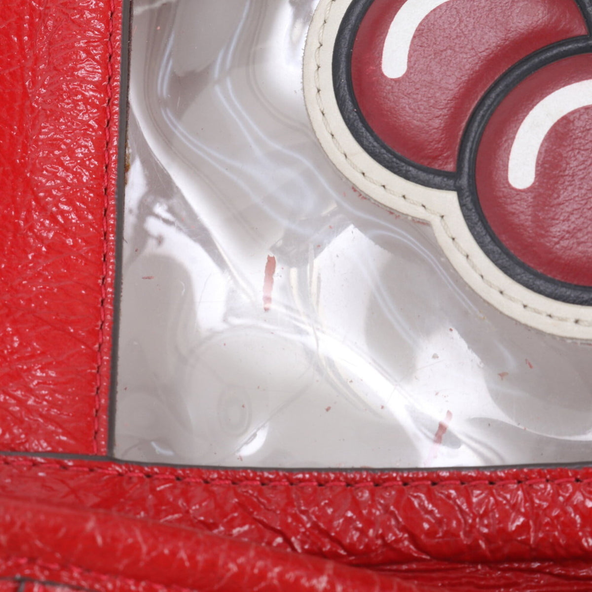 Anya Hindmarch Red Color Leather Handbag Shoulder Bag Tote Bag (Pre-Owned)