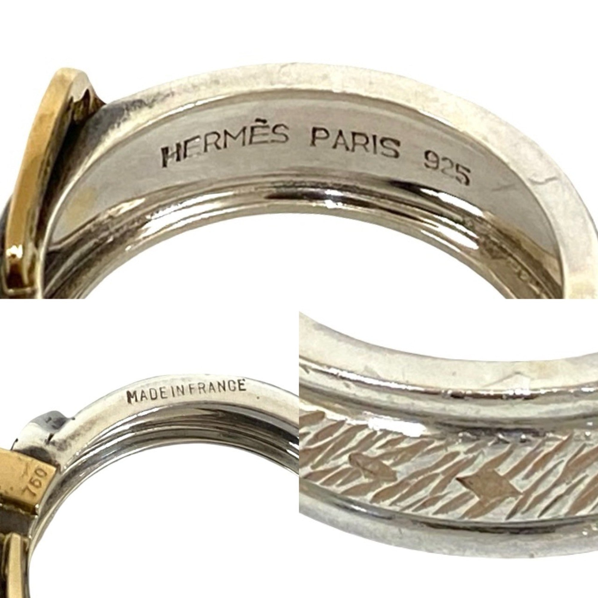 Hermes Gold Silver Gold (18K) Silver 925 Band Ring (Pre-Owned)