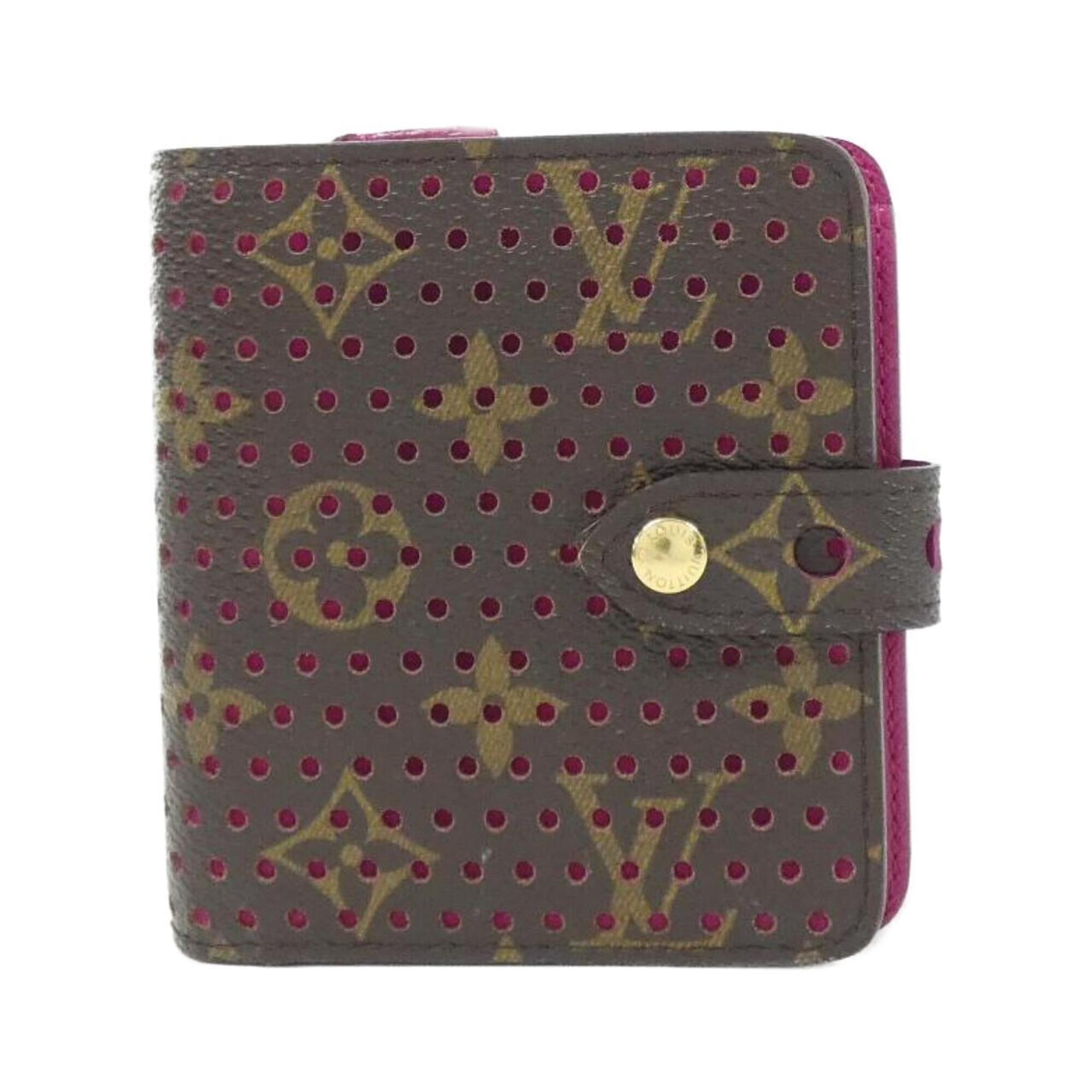Louis Vuitton Fuchsia Marron Coated Canvas Wallet (Bi-Fold) (Pre-Owned)