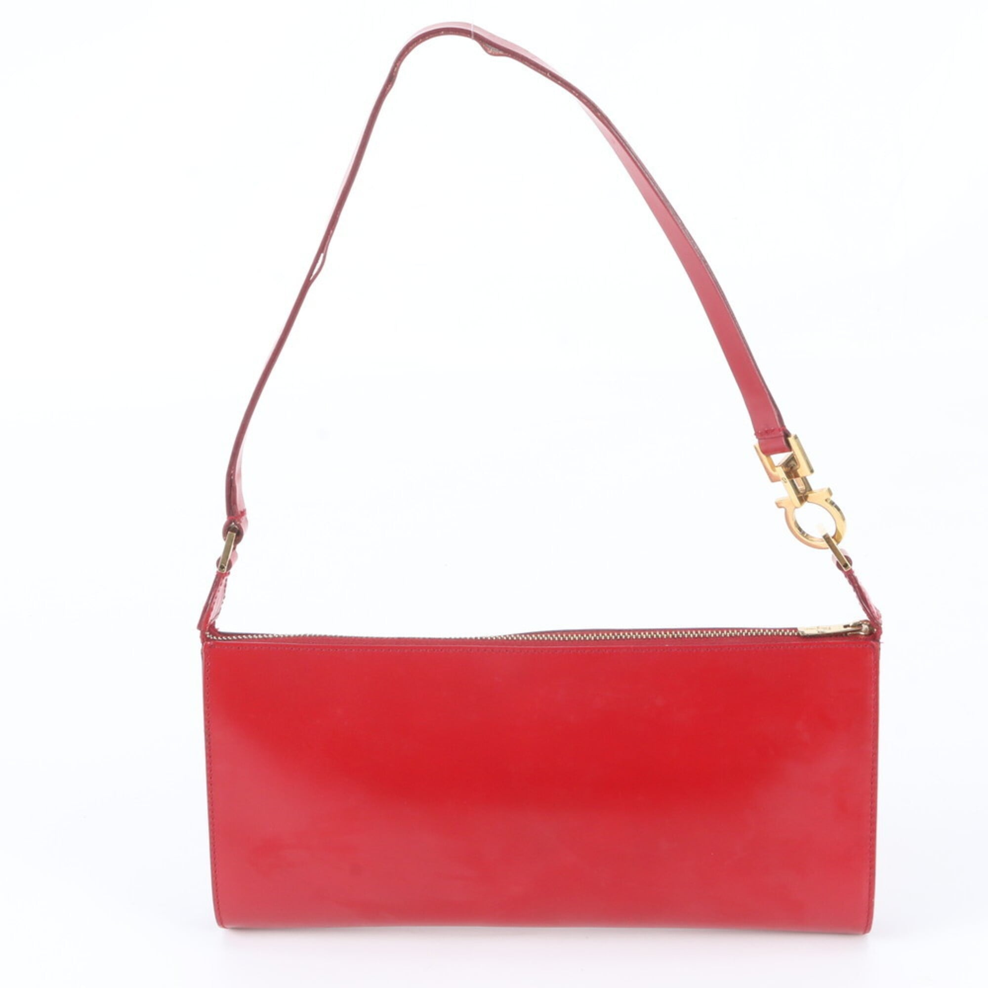 Salvatore Ferragamo Red Color Leather Handbag Shoulder Bag (Pre-Owned)