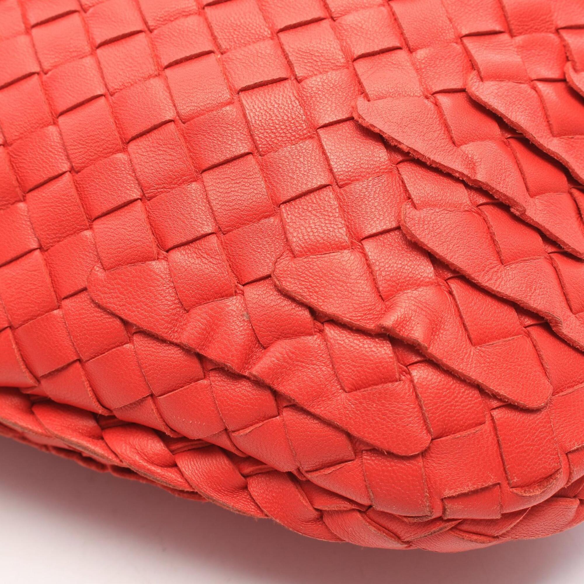 Bottega Veneta Red Color Leather Handbag Shoulder Bag (Pre-Owned)