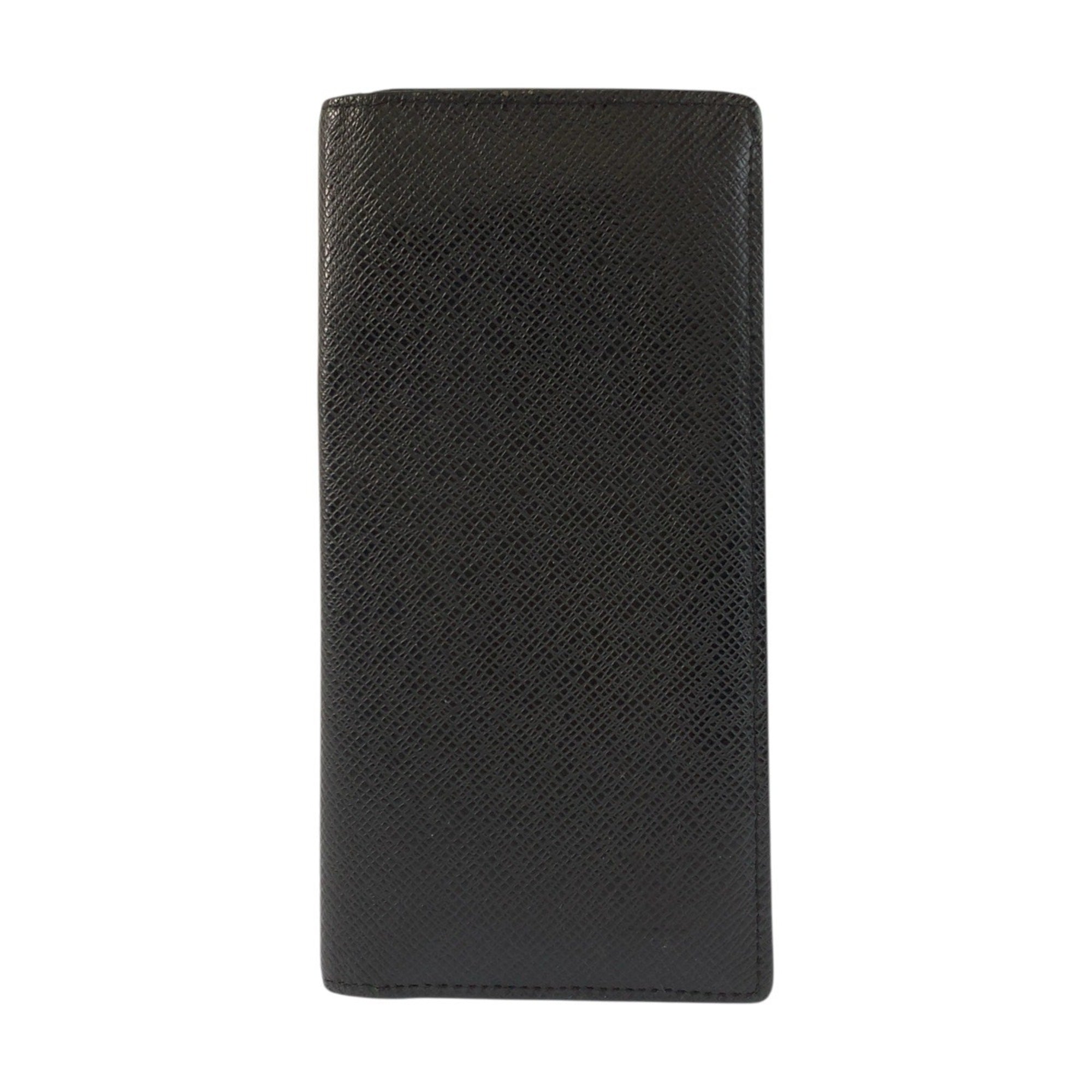 Louis Vuitton Black Navy Noir Taiga Leather Long Wallet (Bi-Fold) (Pre-Owned)