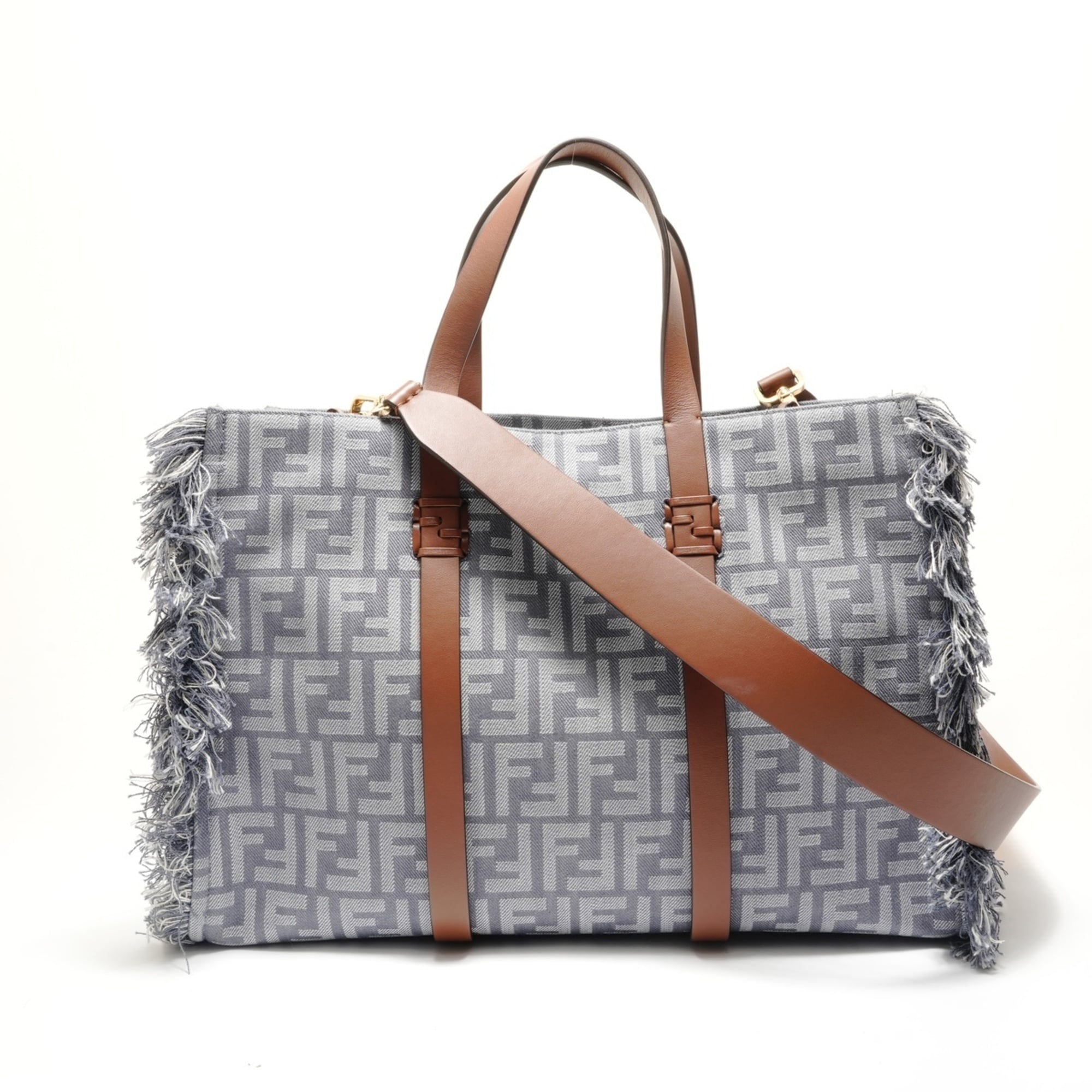 Fendi Gray Denim Tote Bag (Pre-Owned)