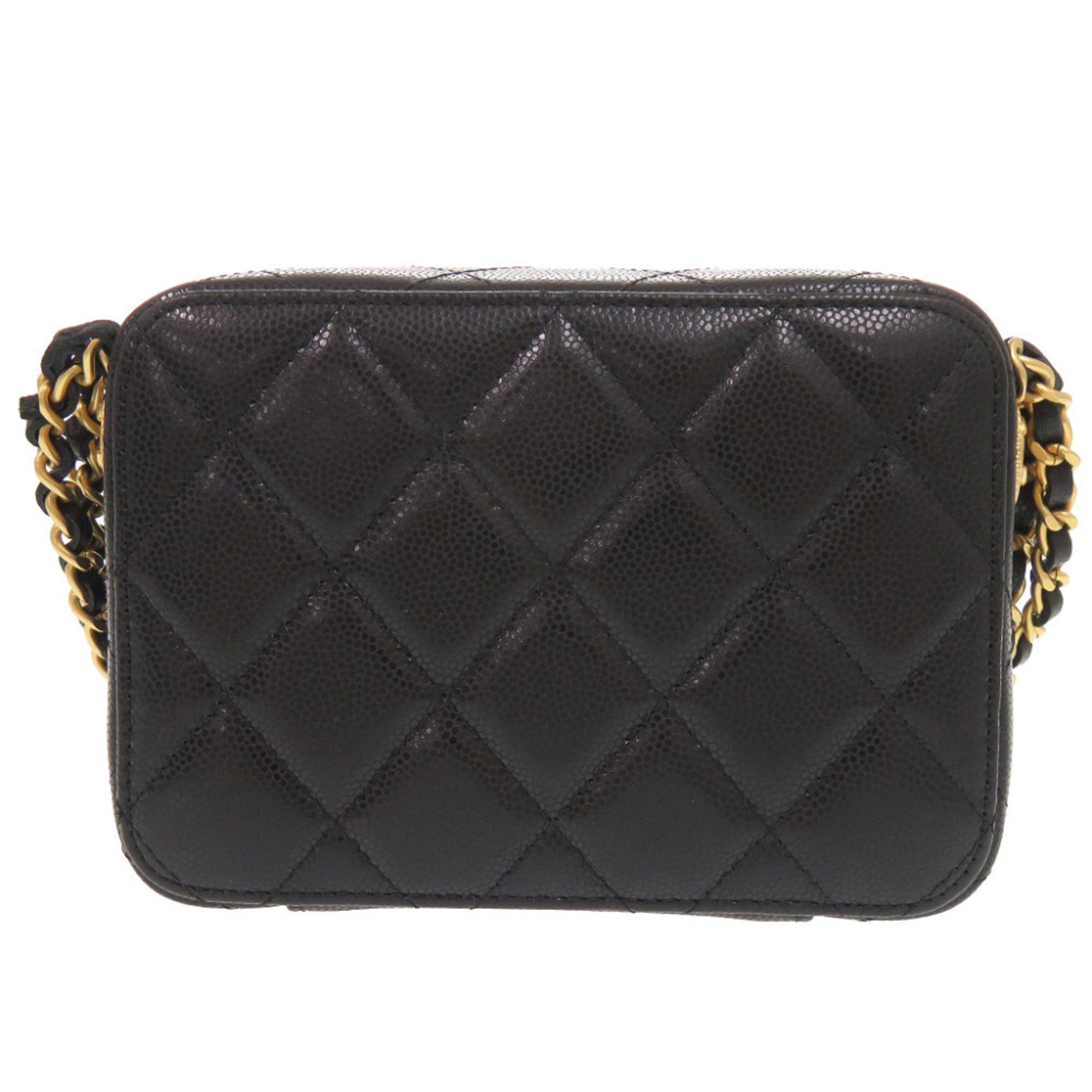 Chanel Black Grained Calfskin Shoulder Bag (Pre-Owned)