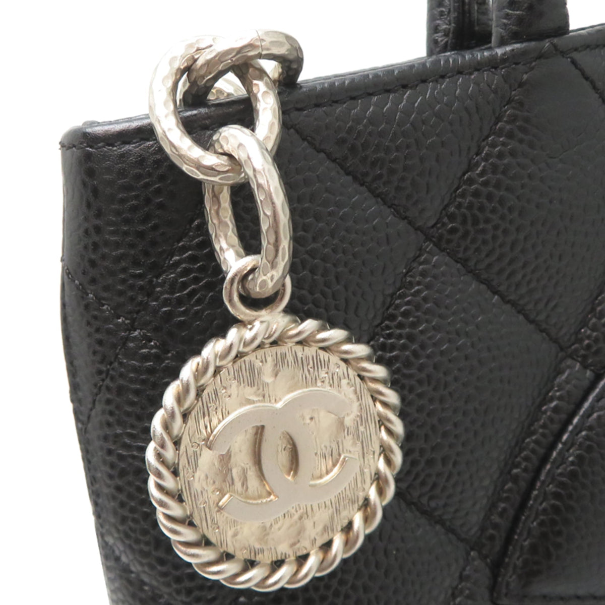 Chanel Black Grained Calfskin Tote Bag (Pre-Owned)