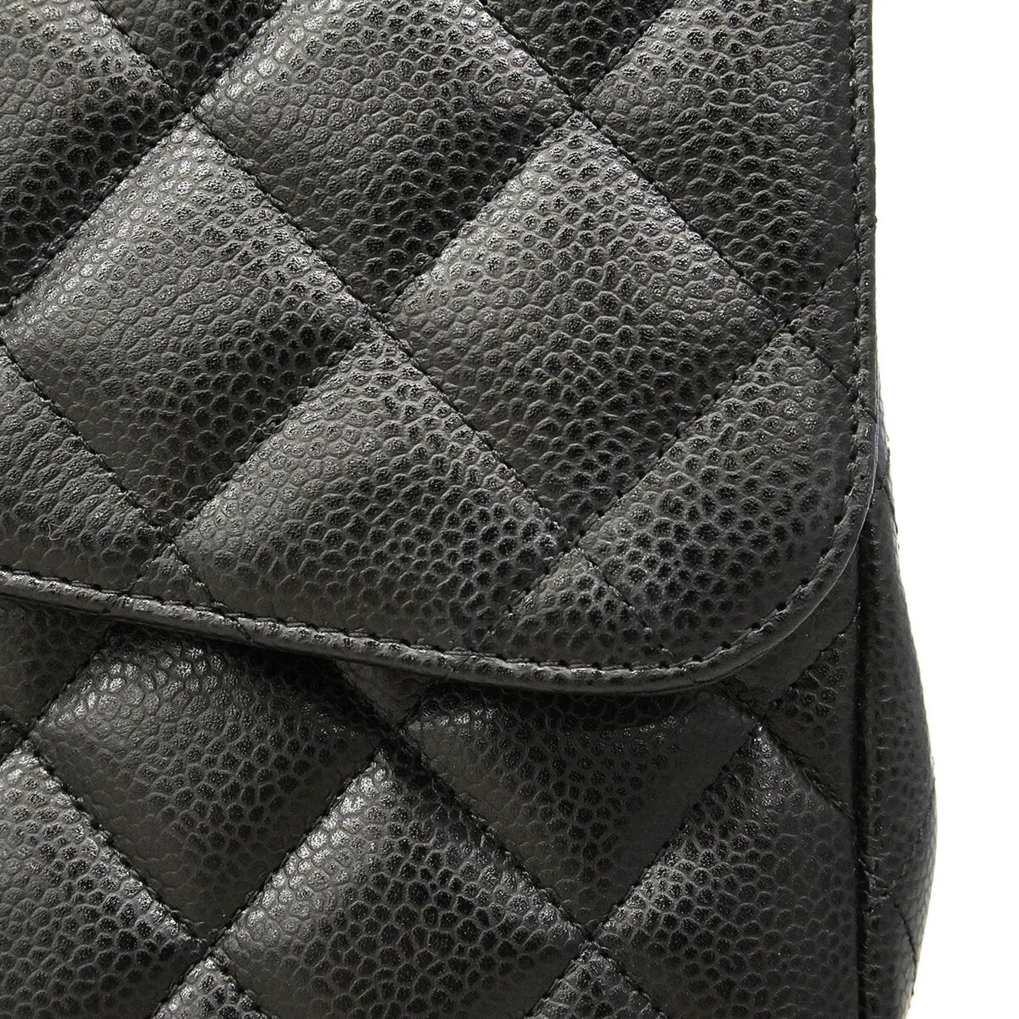 Chanel Black Grained Calfskin Shoulder Bag (Pre-Owned)