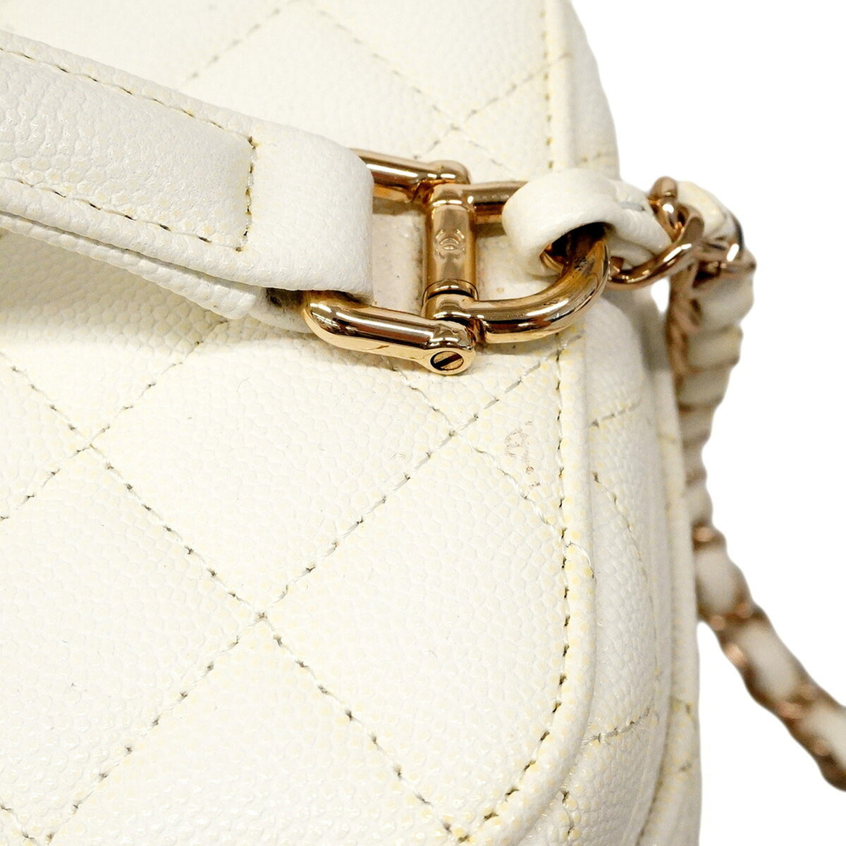 Chanel White Grained Calfskin Vanity Bag (Pre-Owned)