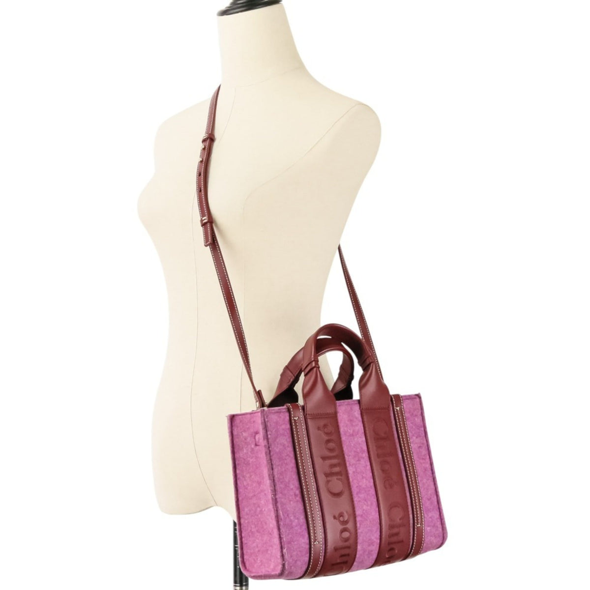Chloé Red Color Felt Shoulder Bag (Pre-Owned)