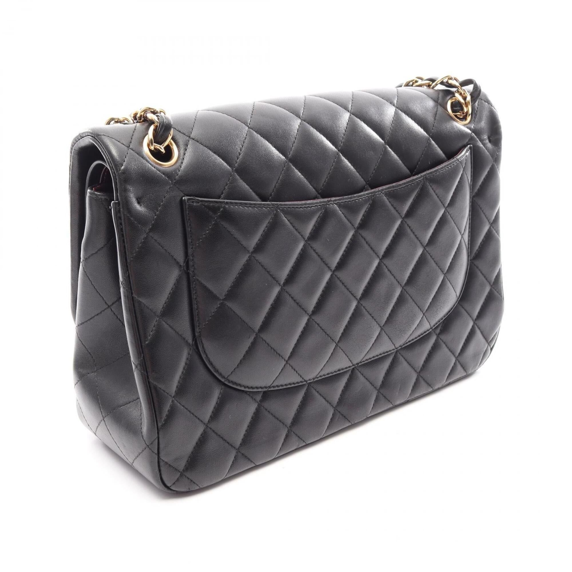 Chanel Black Leather Handbag Shoulder Bag (Pre-Owned)