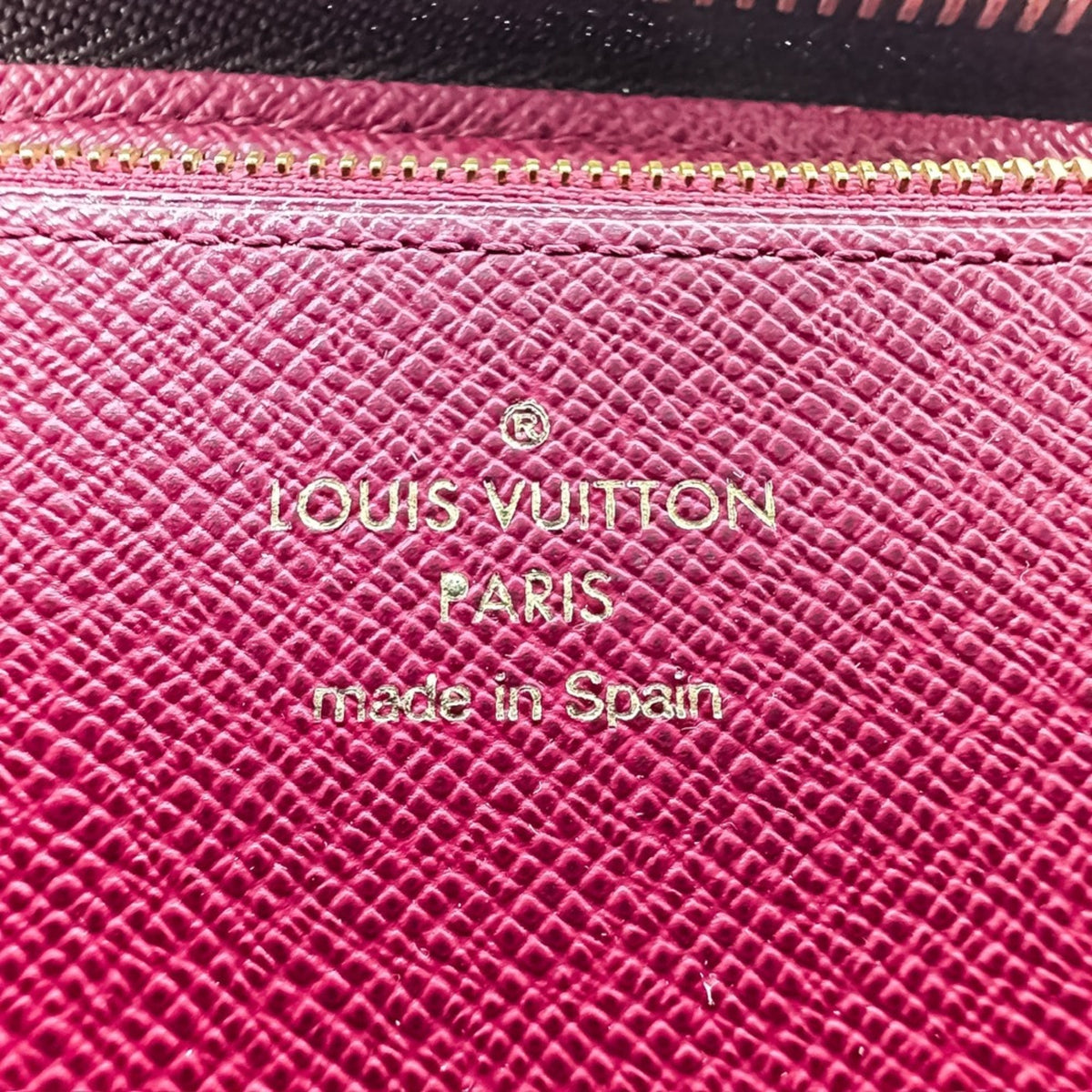 Louis Vuitton Monogram Brown Fuchsia Pink Monogram Long Wallet (Bi-Fold) (Pre-Owned)