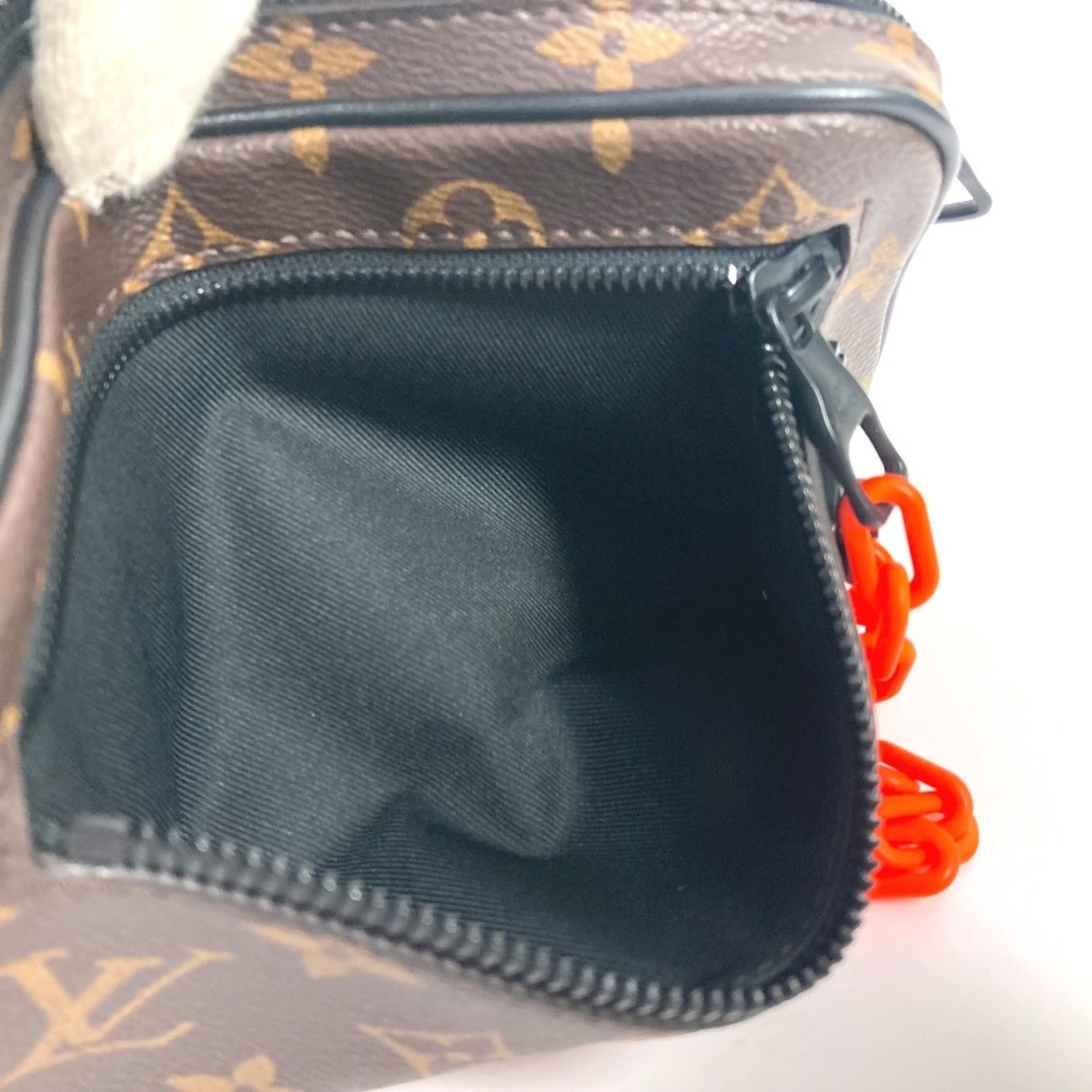 Louis Vuitton Black Brown Orange Monogram Clutch Bag Pochette Pouch (Pre-Owned)