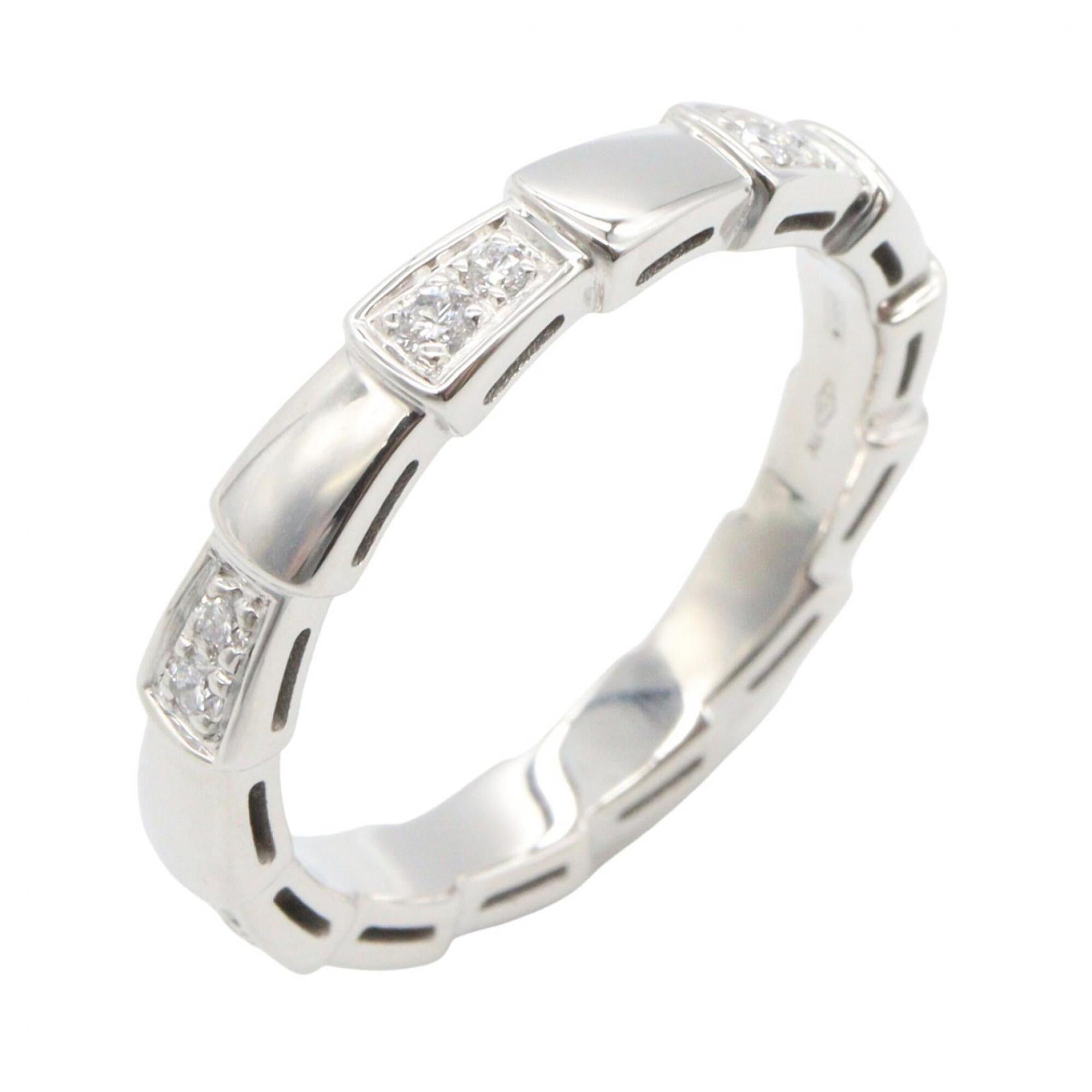 Bvlgari Silver Clear White Gold (18K) Band Ring (Pre-Owned)