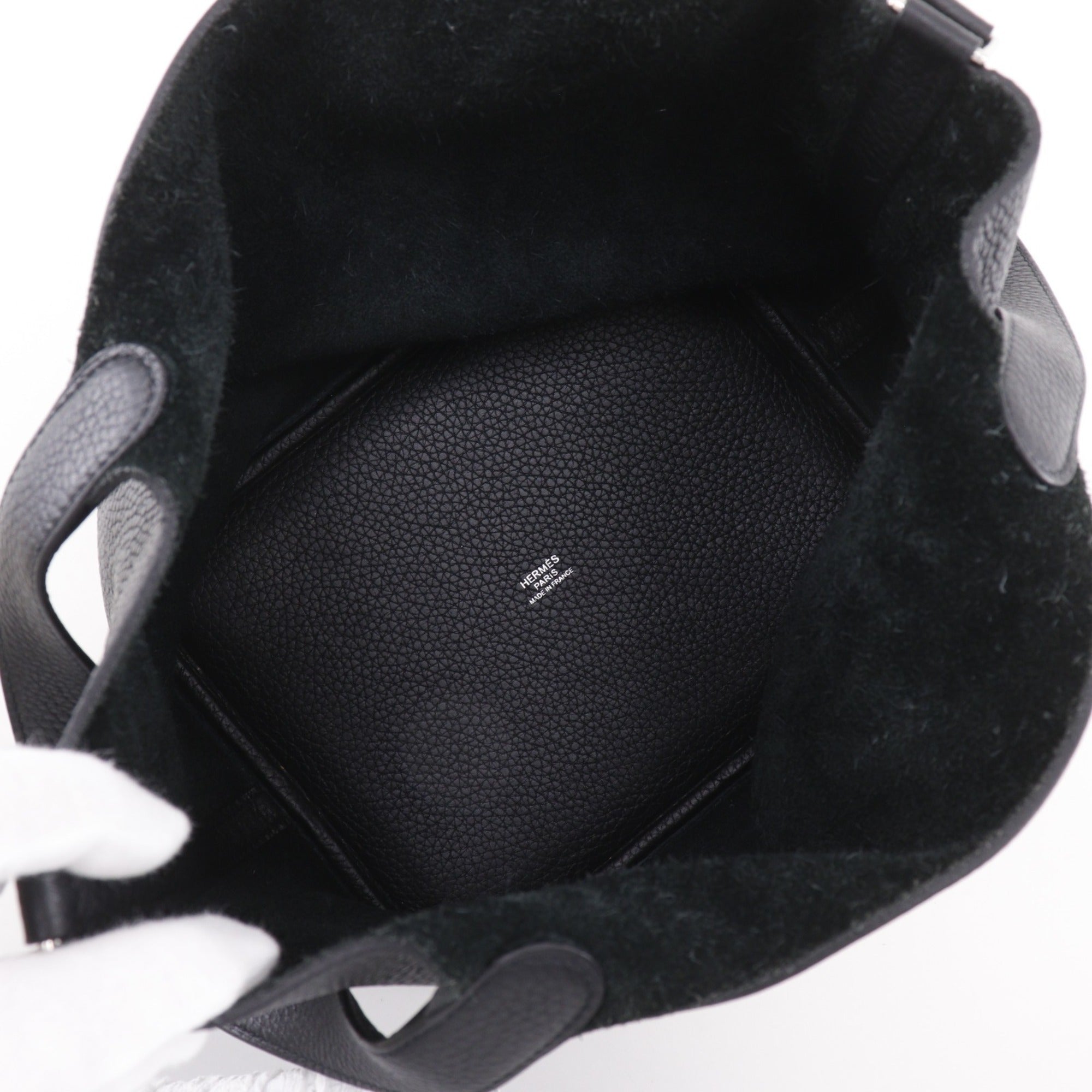 Hermes Black Taurillon Clemence Leather Handbag (Pre-Owned)