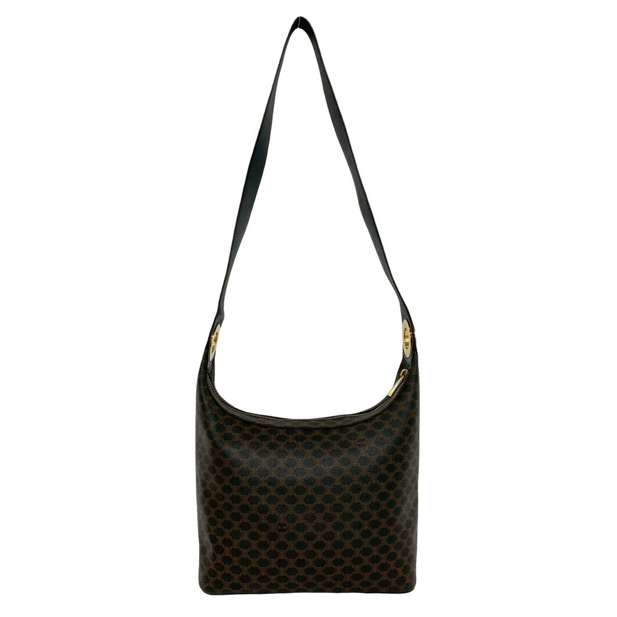 Celine Black Brown Leather Pvc Shoulder Bag (Pre-Owned)