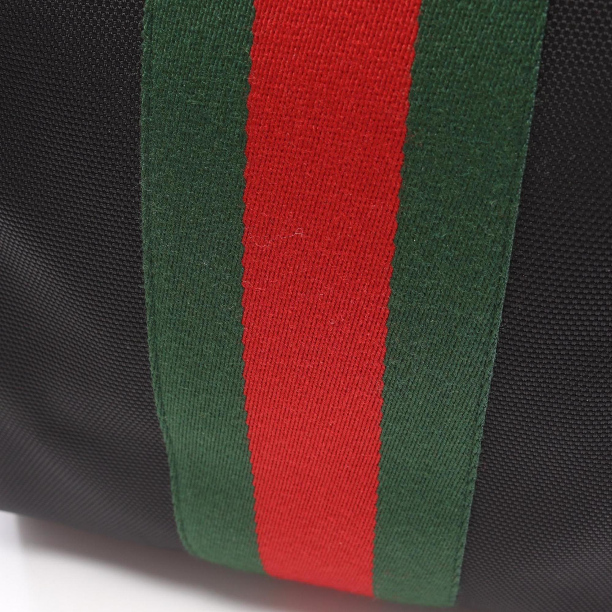 Gucci Black Multi-Color Nylon Leather Backpack Handbag (Pre-Owned)