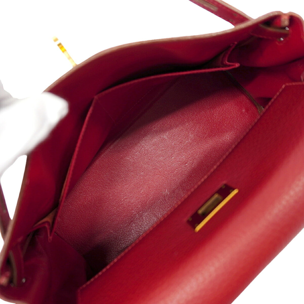 Hermes Rouge Vif Togo Leather Handbag (Pre-Owned)