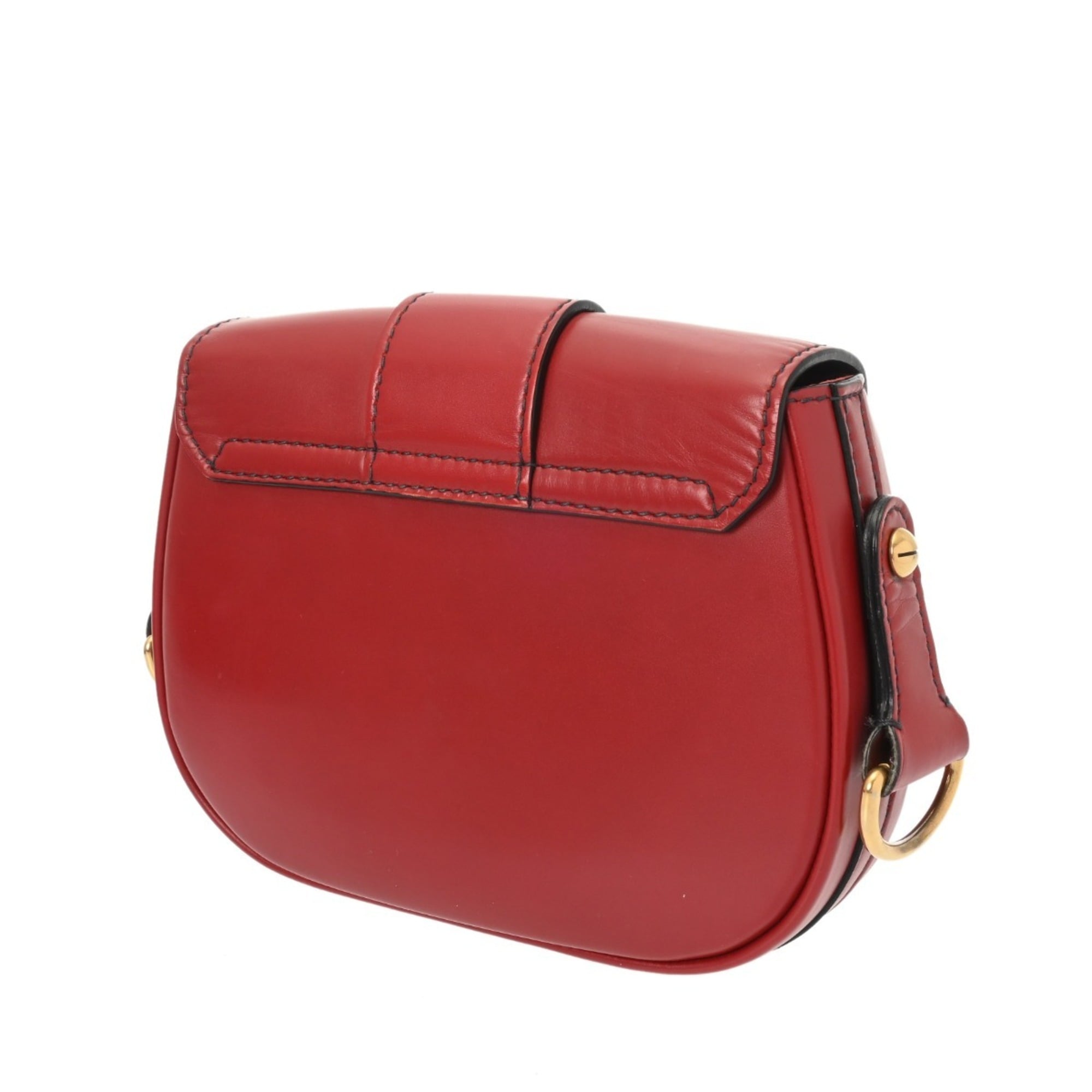 Christian Dior Gold Leather Saddle Bag Shoulder Bag (Pre-Owned)