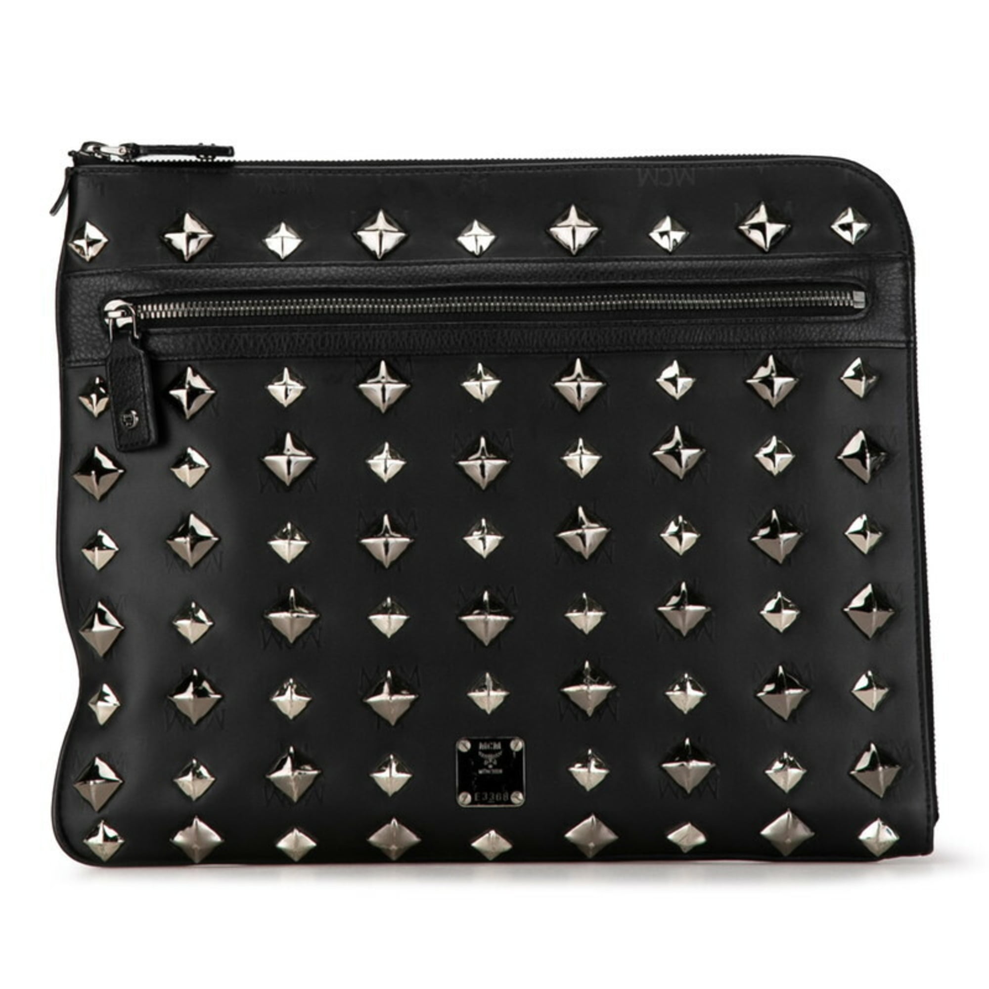 Mcm Black Silver Pvc Leather Clutch Bag (Pre-Owned)