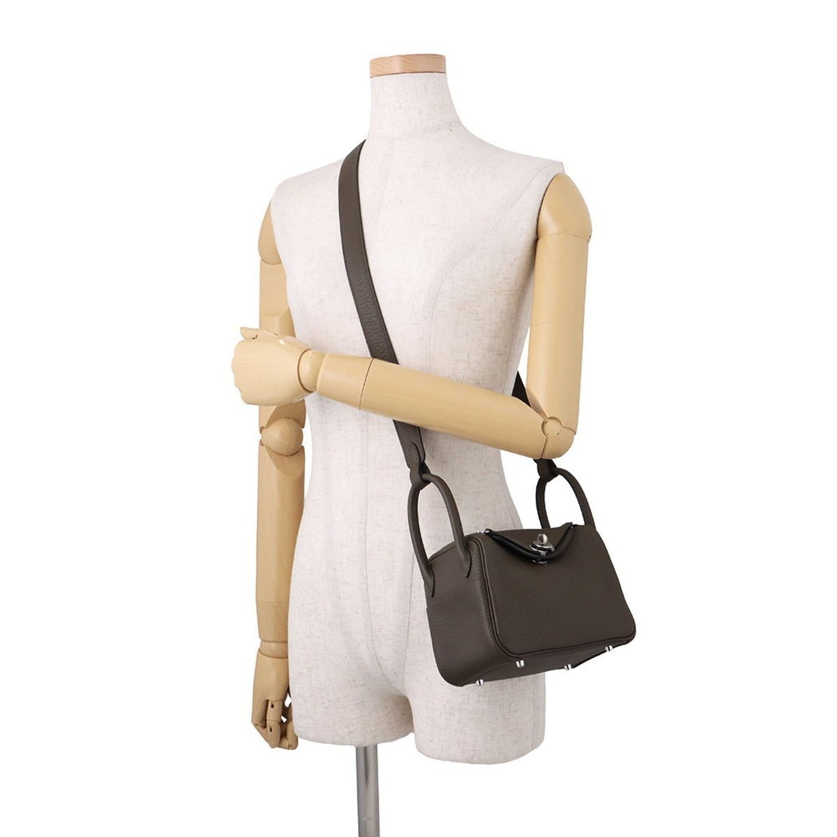 Hermes Brown Taurillon Clemence Leather Handbag