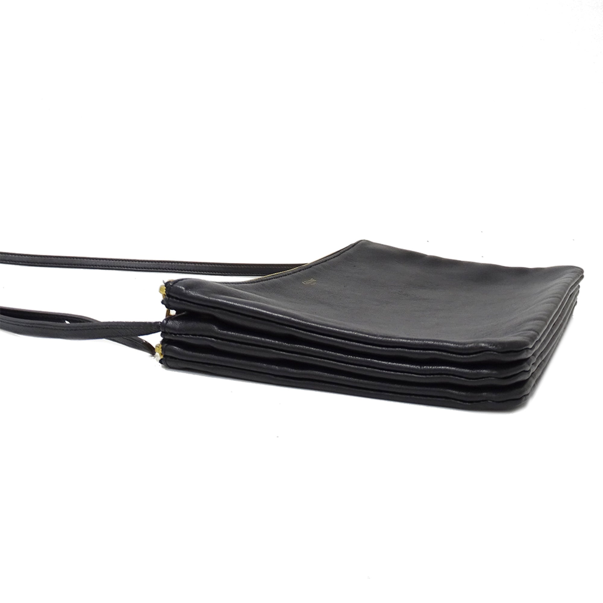 Celine Black Leather Handbag Shoulder Bag (Pre-Owned)