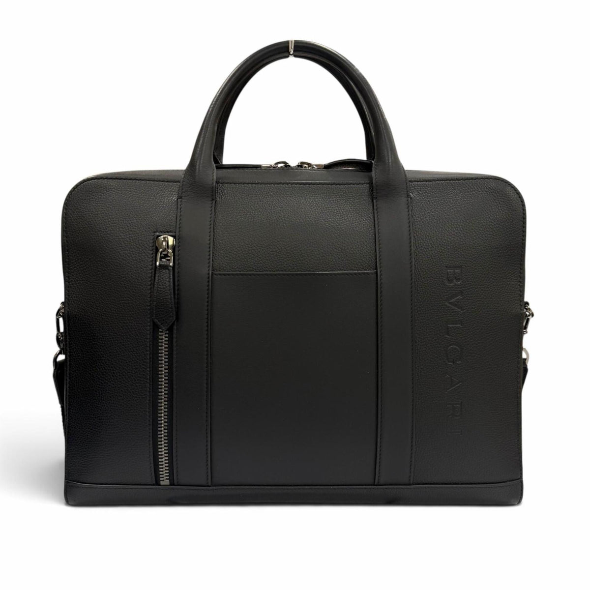 Bvlgari Black Leather Nylon Briefcase (Pre-Owned)