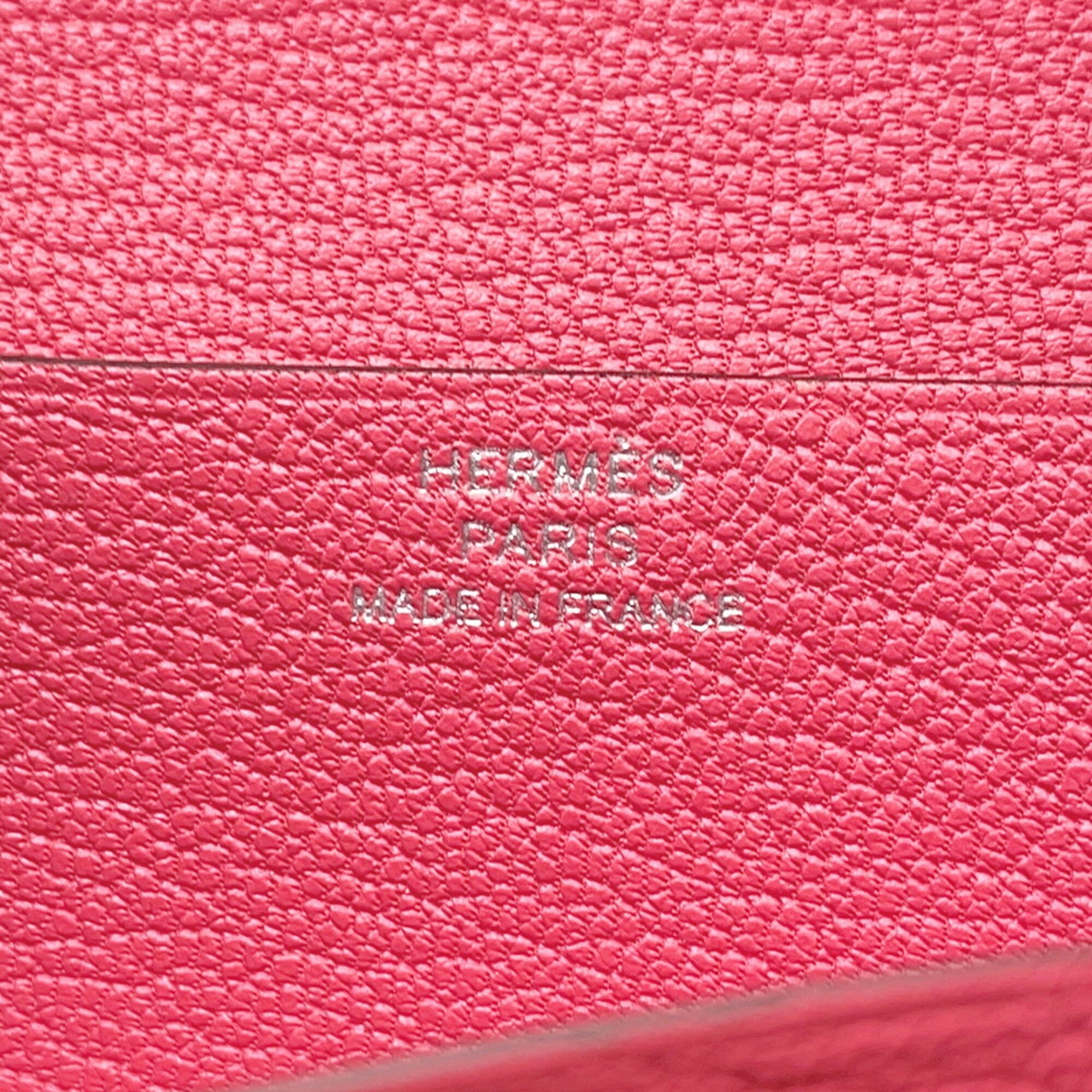 Hermes Rose Azalee Chevre Myzore Leather Long Wallet (Bi-Fold) (Pre-Owned)