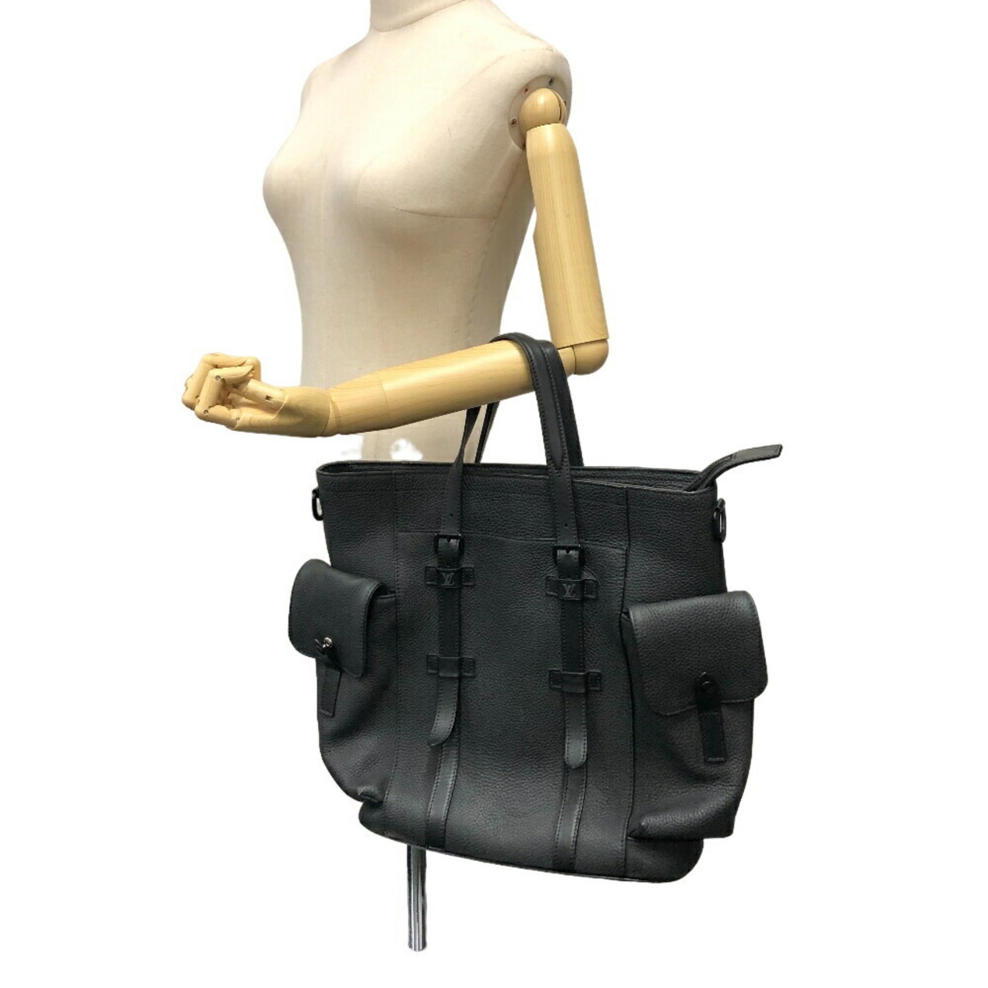 Louis Vuitton Taurillon Black Leather Tote Bag (Pre-Owned)