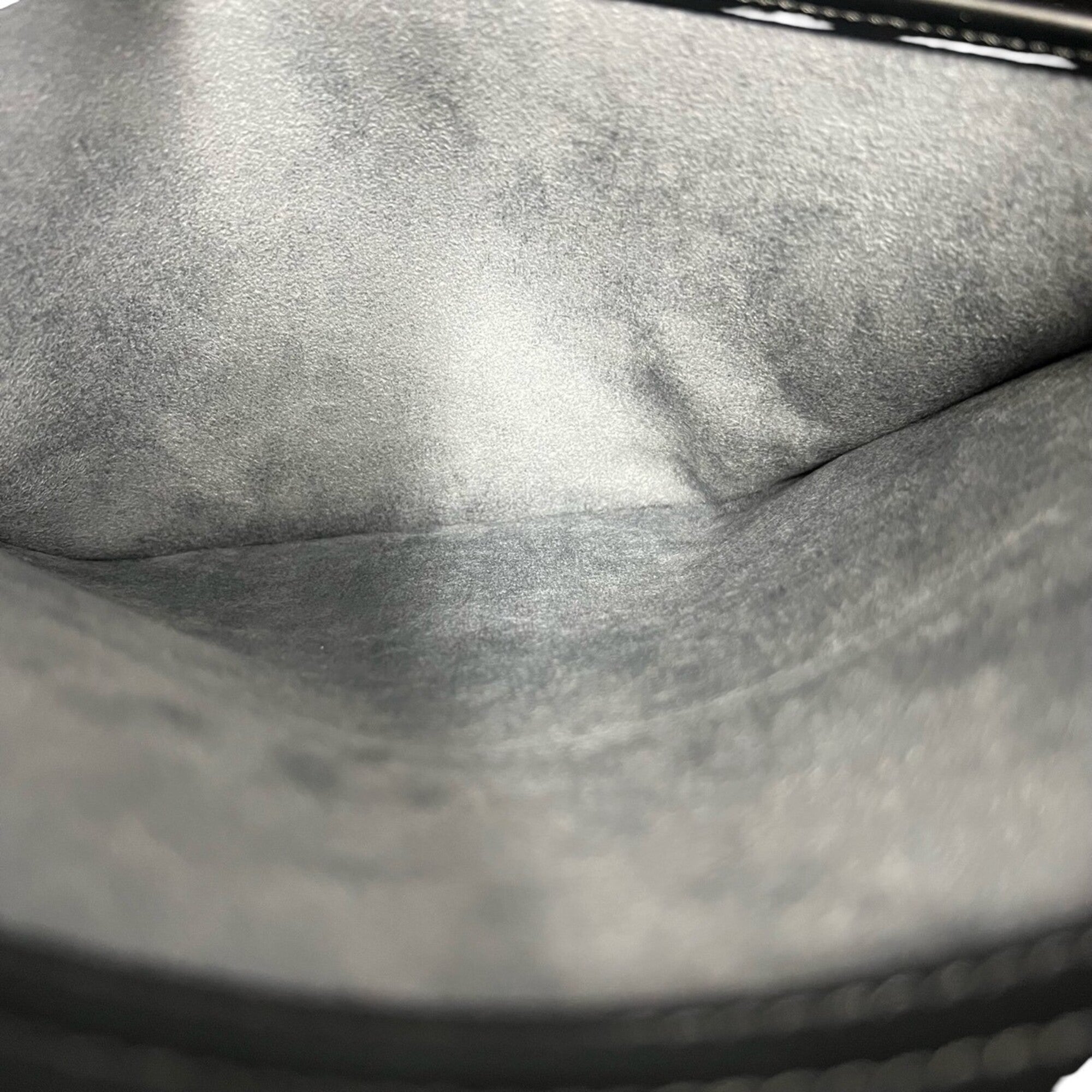 Louis Vuitton Black Leather Handbag Tote Bag (Pre-Owned)