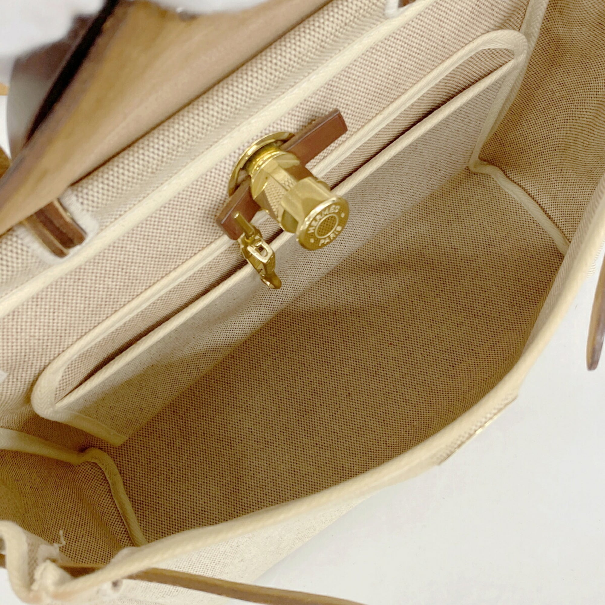 Hermes Brown Toile H Handbag (Pre-Owned)