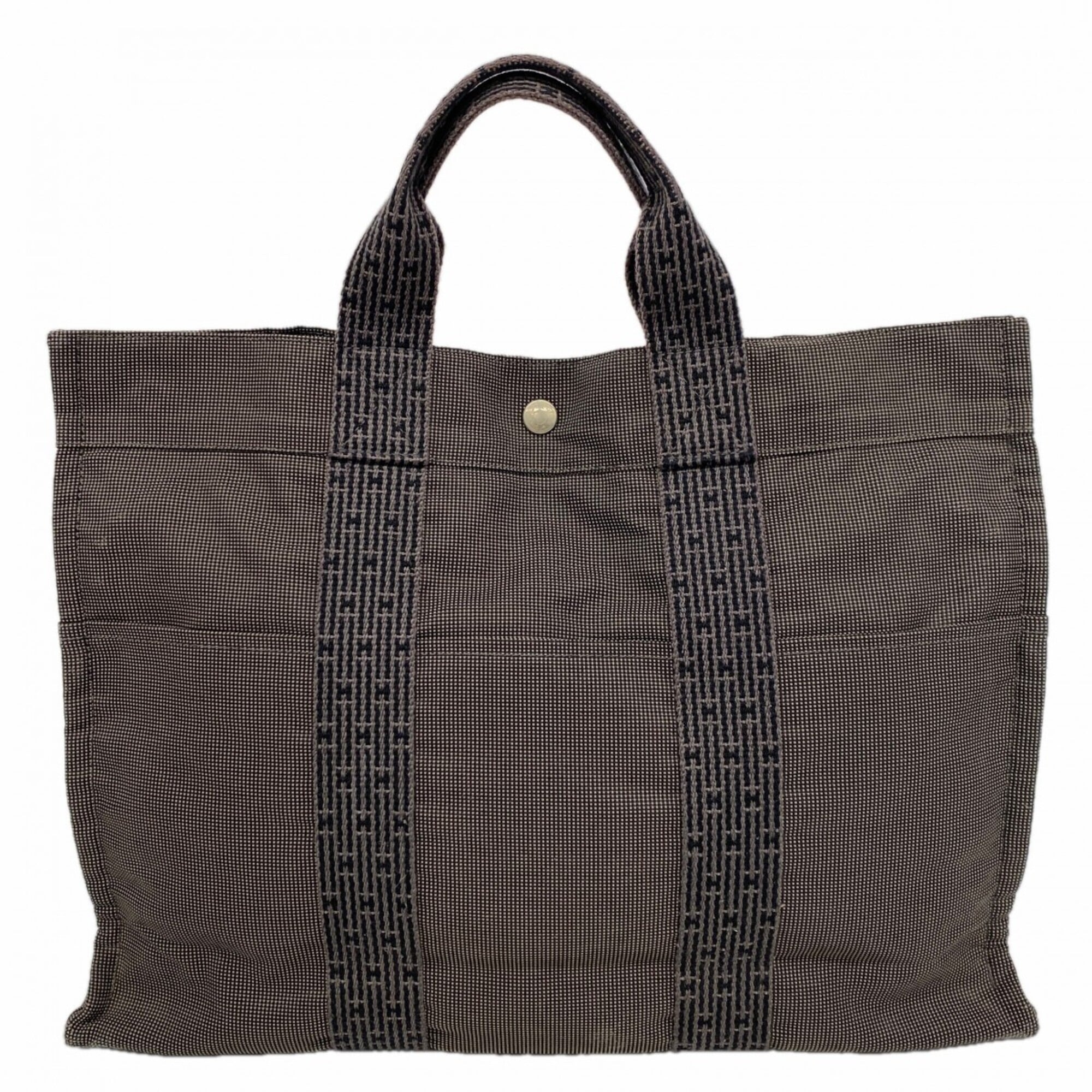 Hermes Gray Canvas Tote Bag (Pre-Owned)