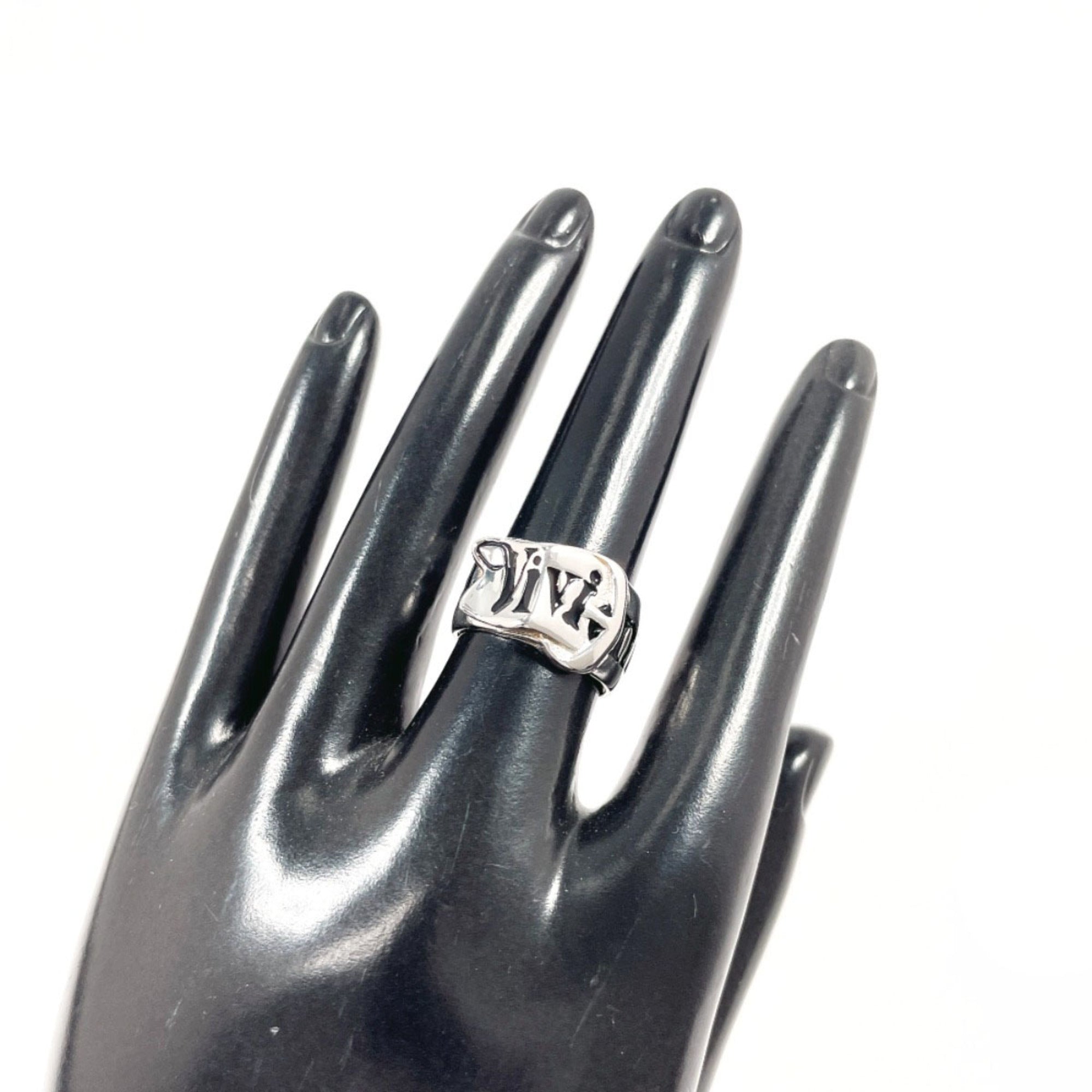 Vivienne Westwood Silver Black Silver 925 Band Ring (Pre-Owned)