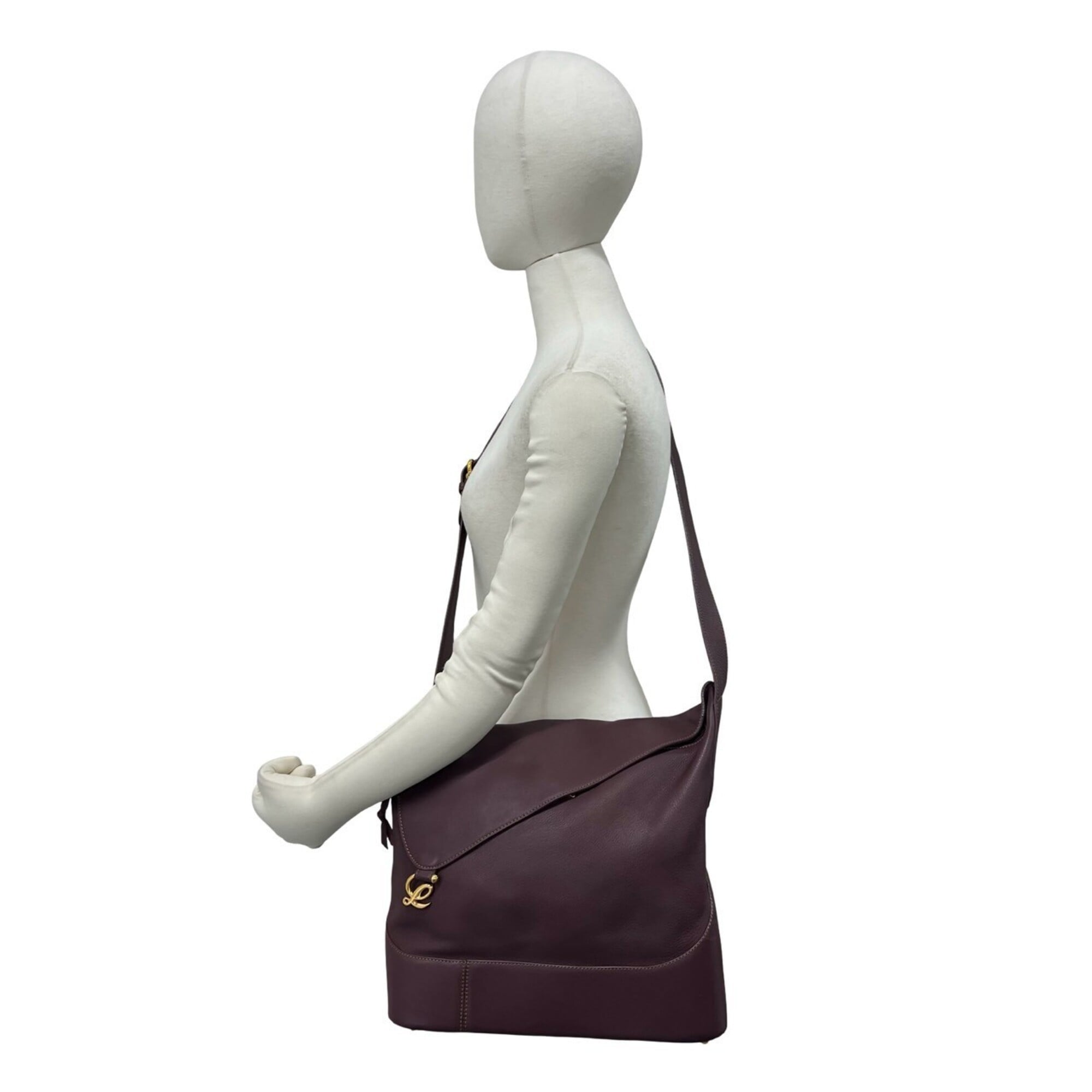 Loewe Red Color Wine Leather Shoulder Bag (Pre-Owned)