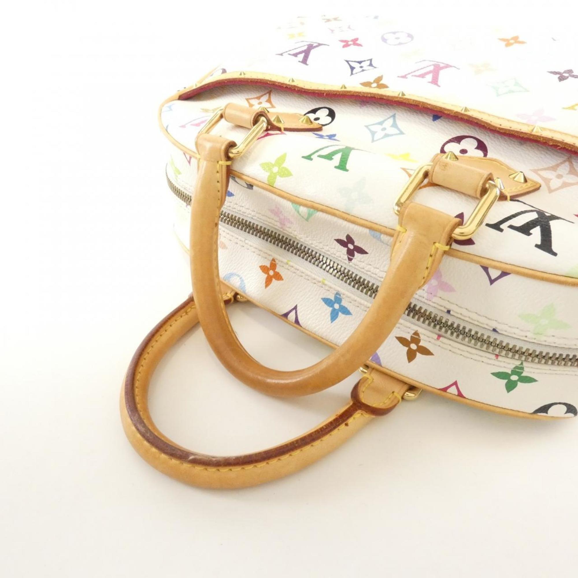 Louis Vuitton Beige White Coated Canvas Handbag (Pre-Owned)