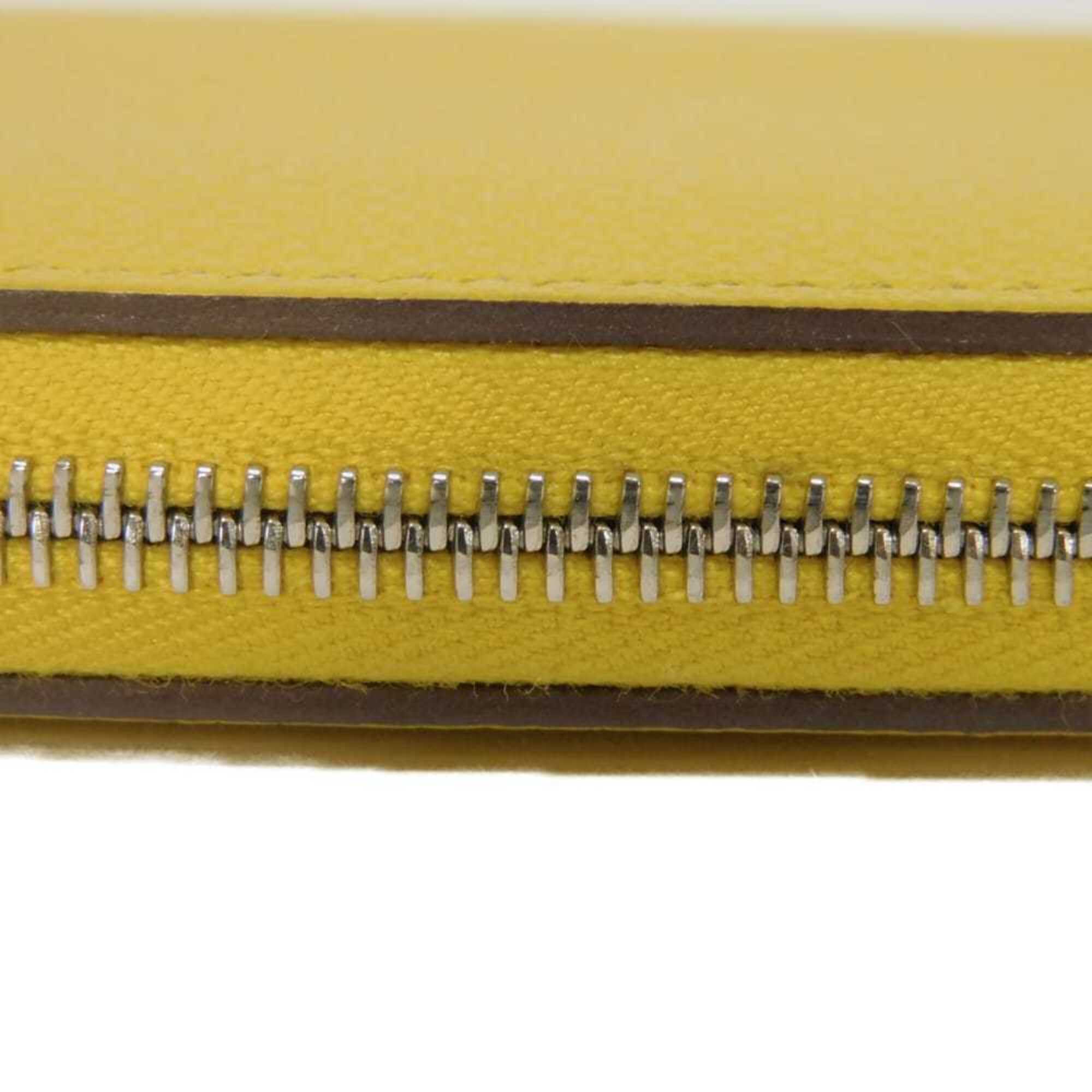 Hermes Yellow Evercalf Leather Coin Purse/Coin Case (Pre-Owned)