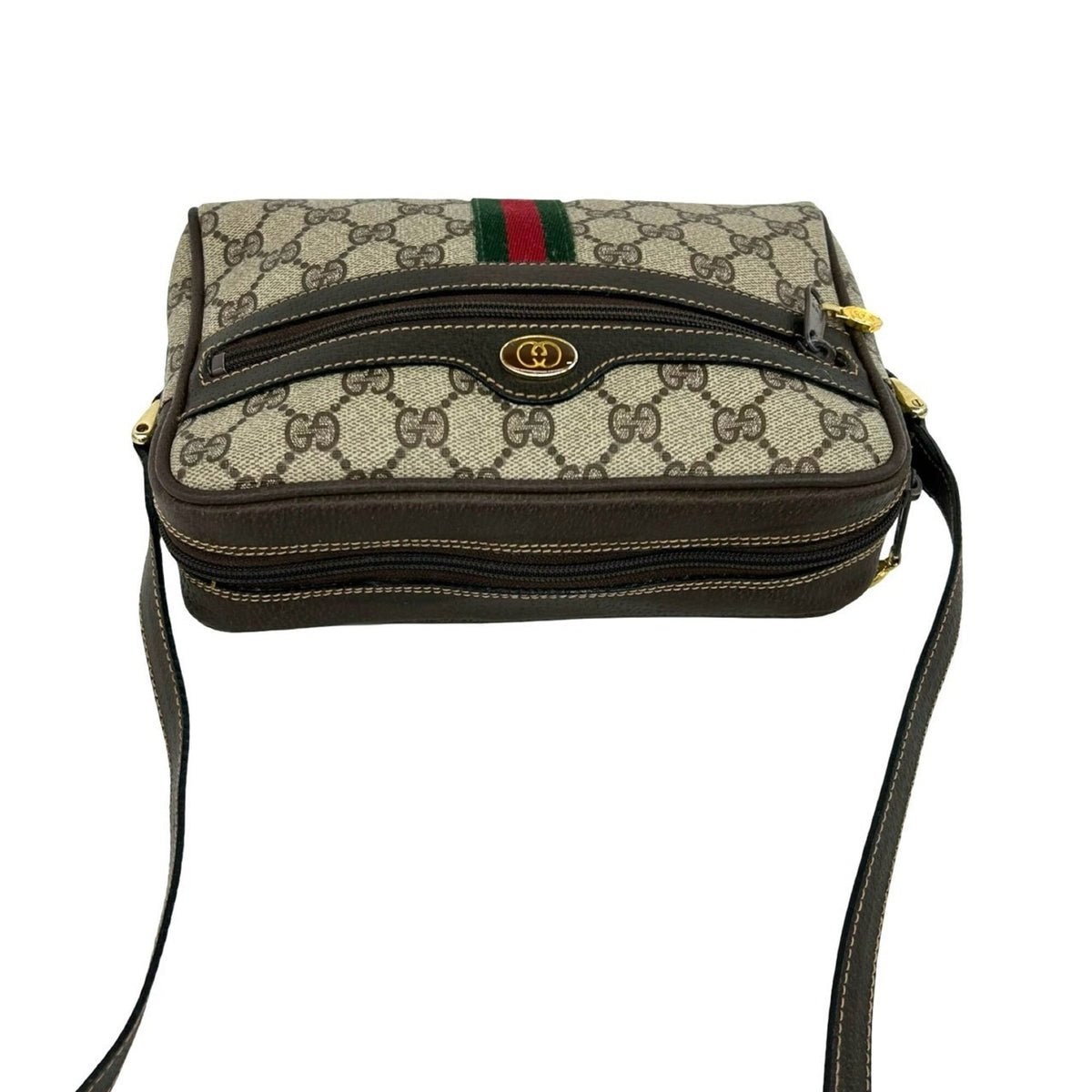 Gucci Brown Pvc Leather Pochette Shoulder Bag (Pre-Owned)
