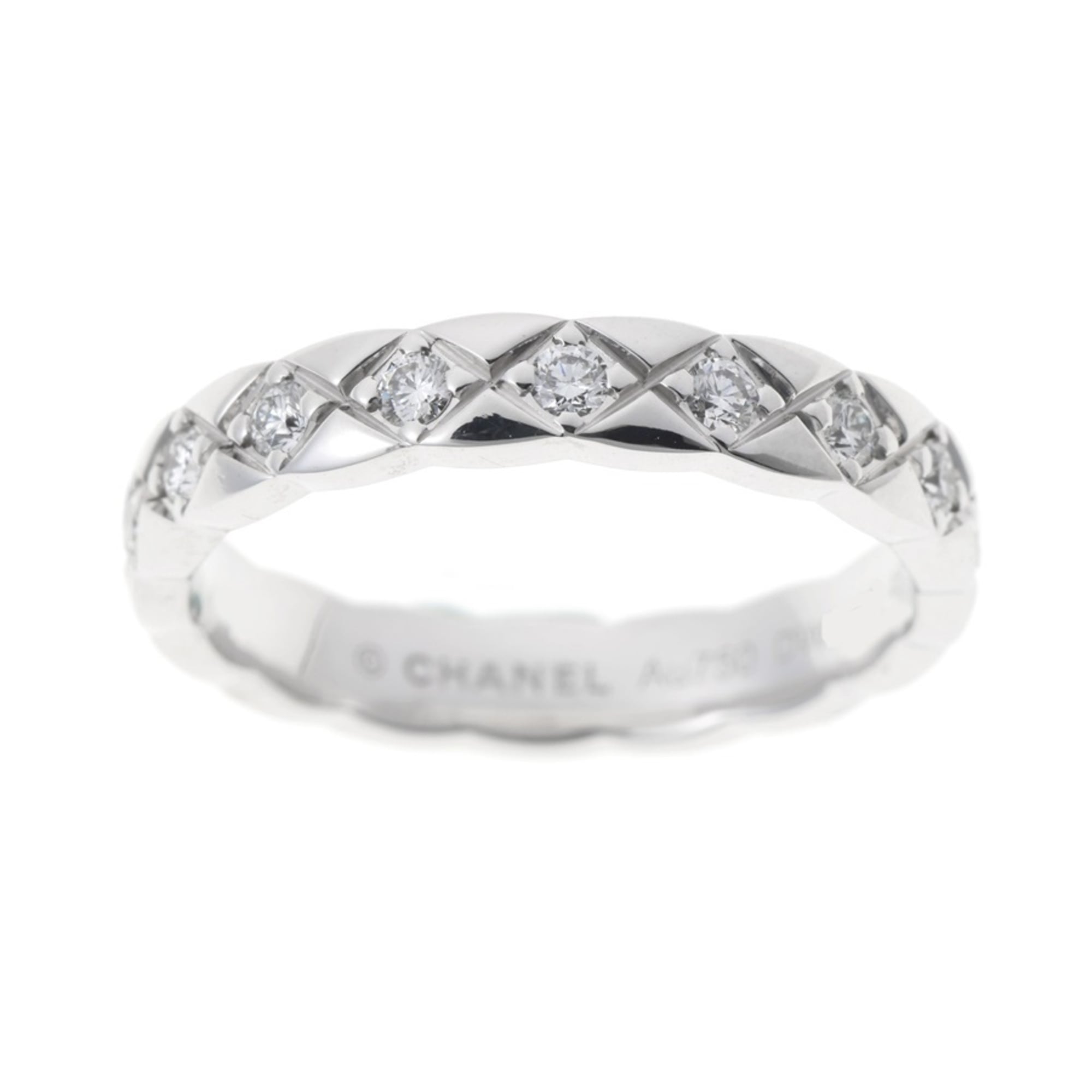 Chanel White Gold White Gold (18K) Band Ring (Pre-Owned)